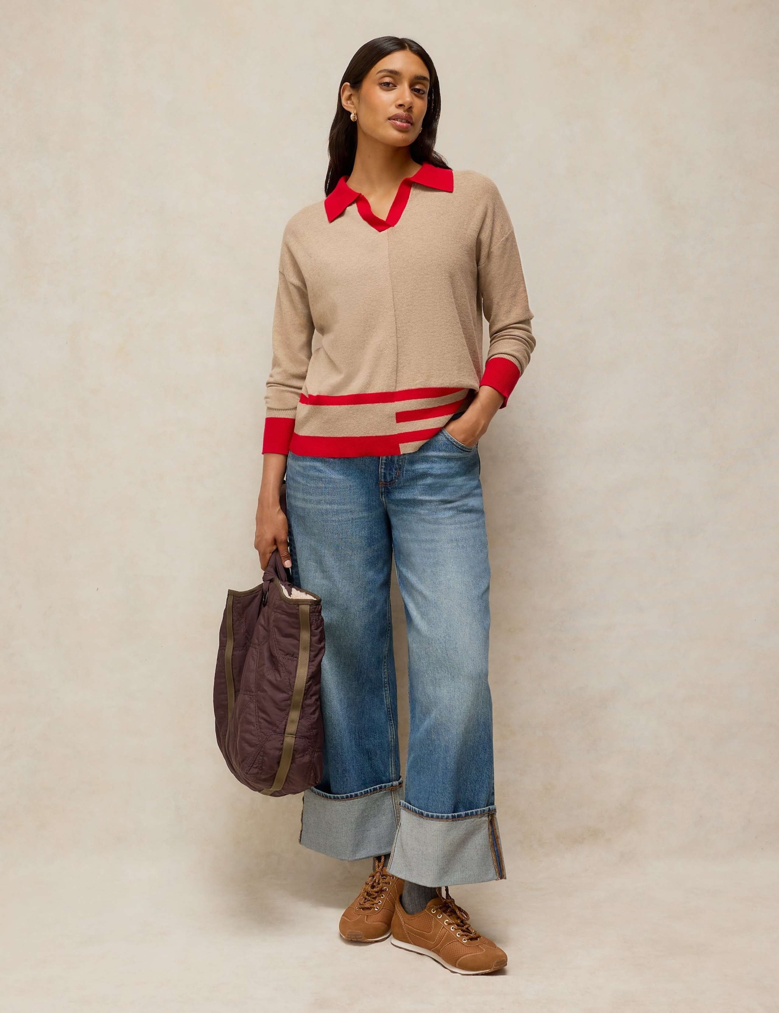 Cotton with Merino Wool Collared Jumper 3 of 6
