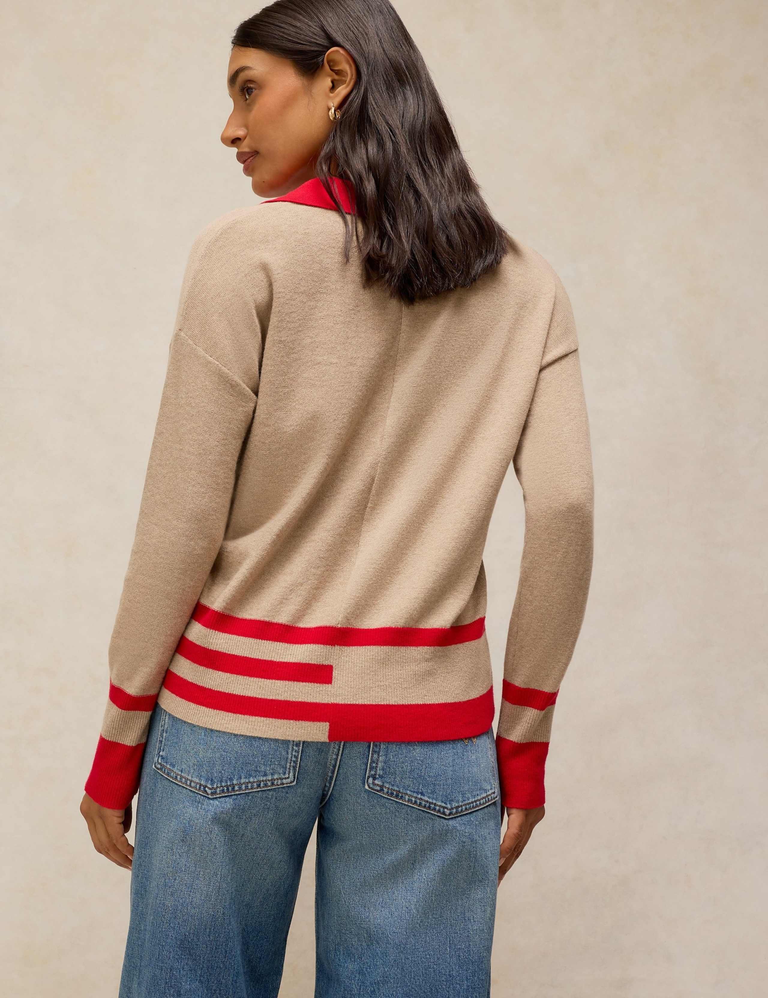 Cotton with Merino Wool Collared Jumper 4 of 6