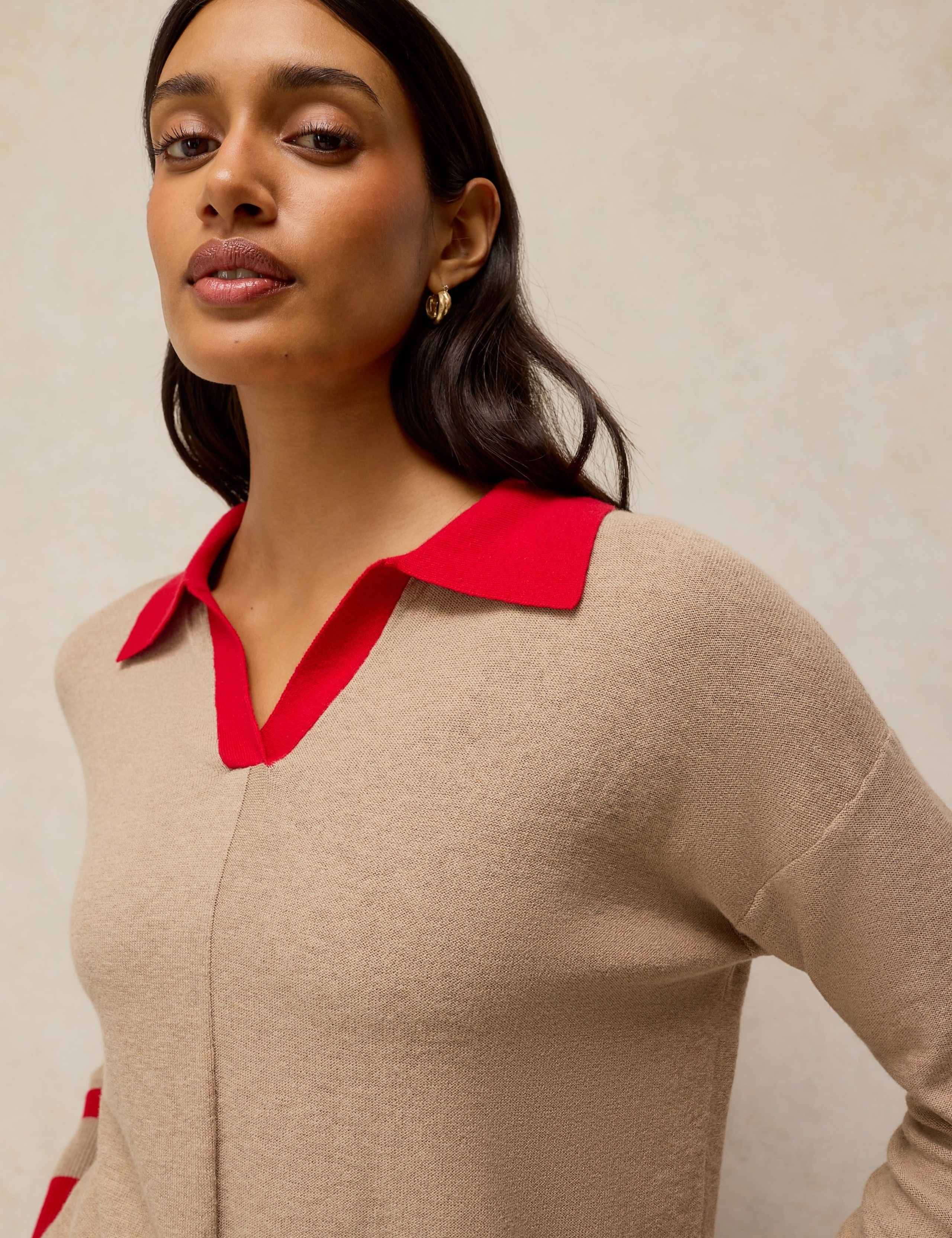 Cotton with Merino Wool Collared Jumper 5 of 6