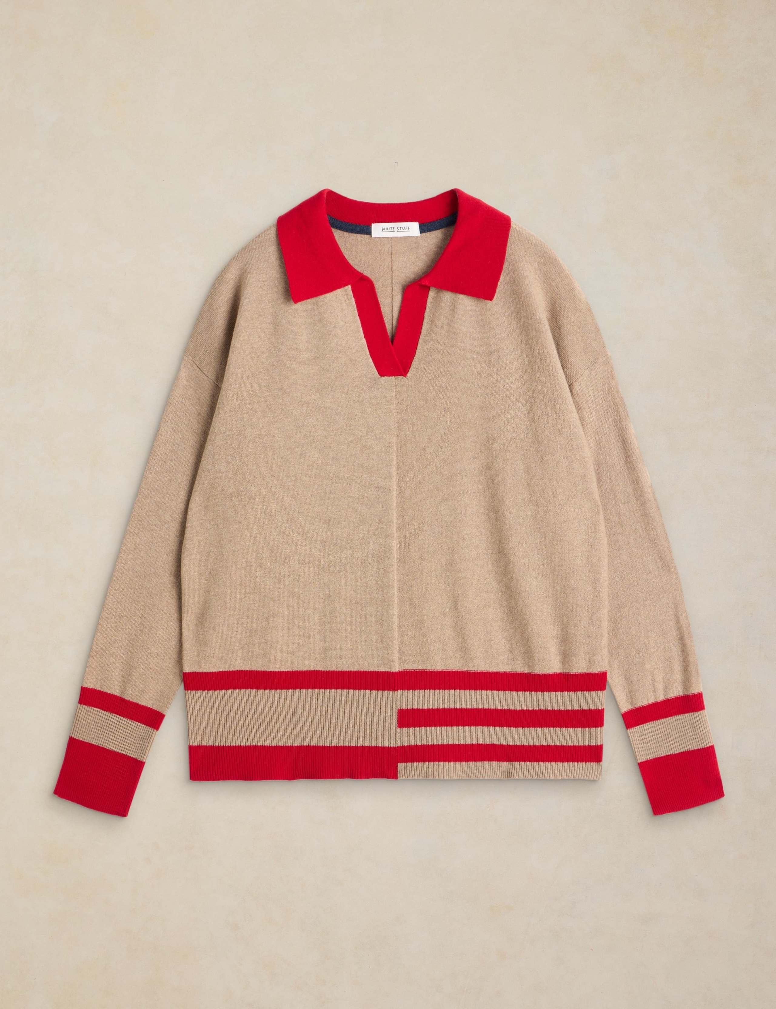 Cotton with Merino Wool Collared Jumper 2 of 6