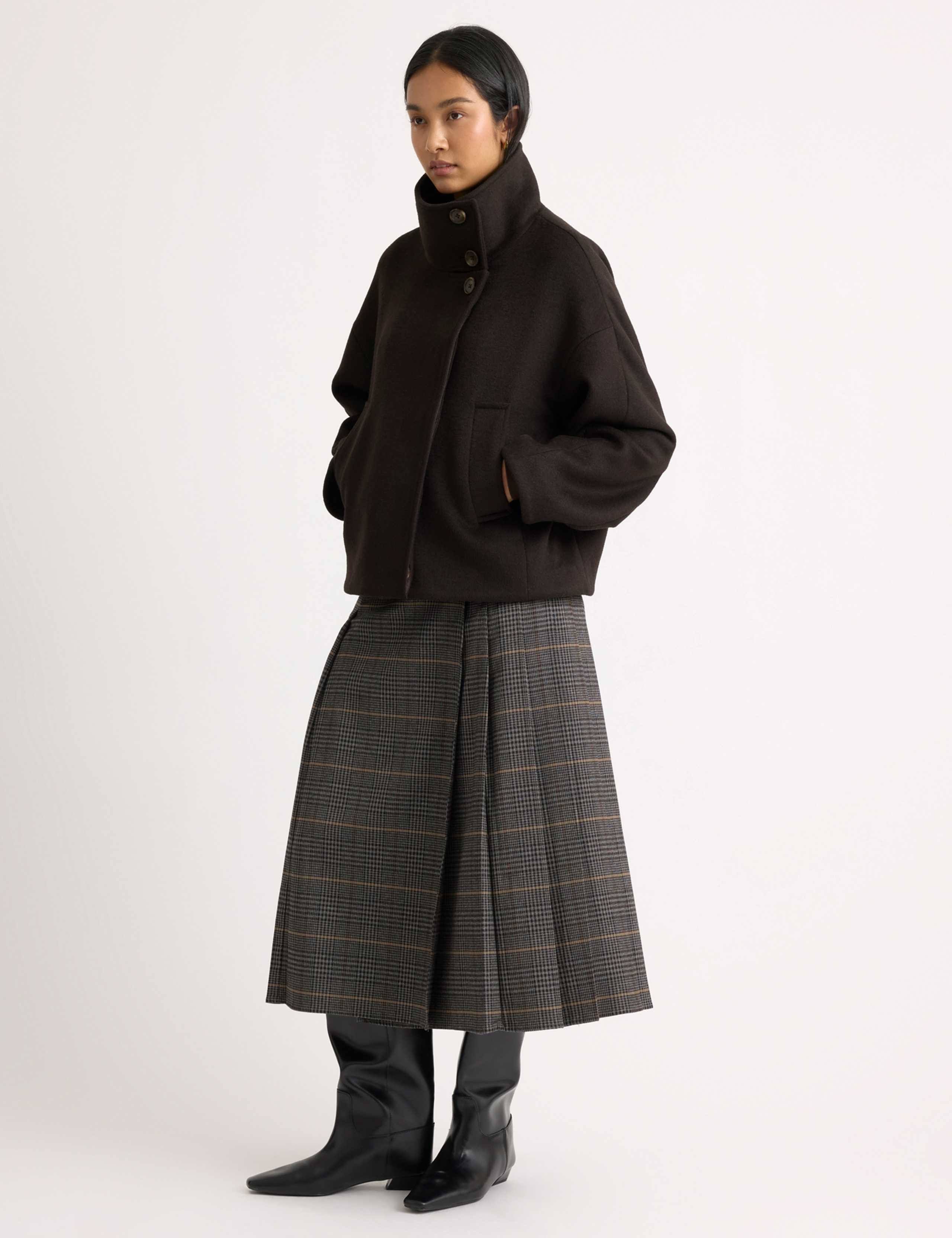 Wool Blend Funnel Neck Jacket 6 of 6