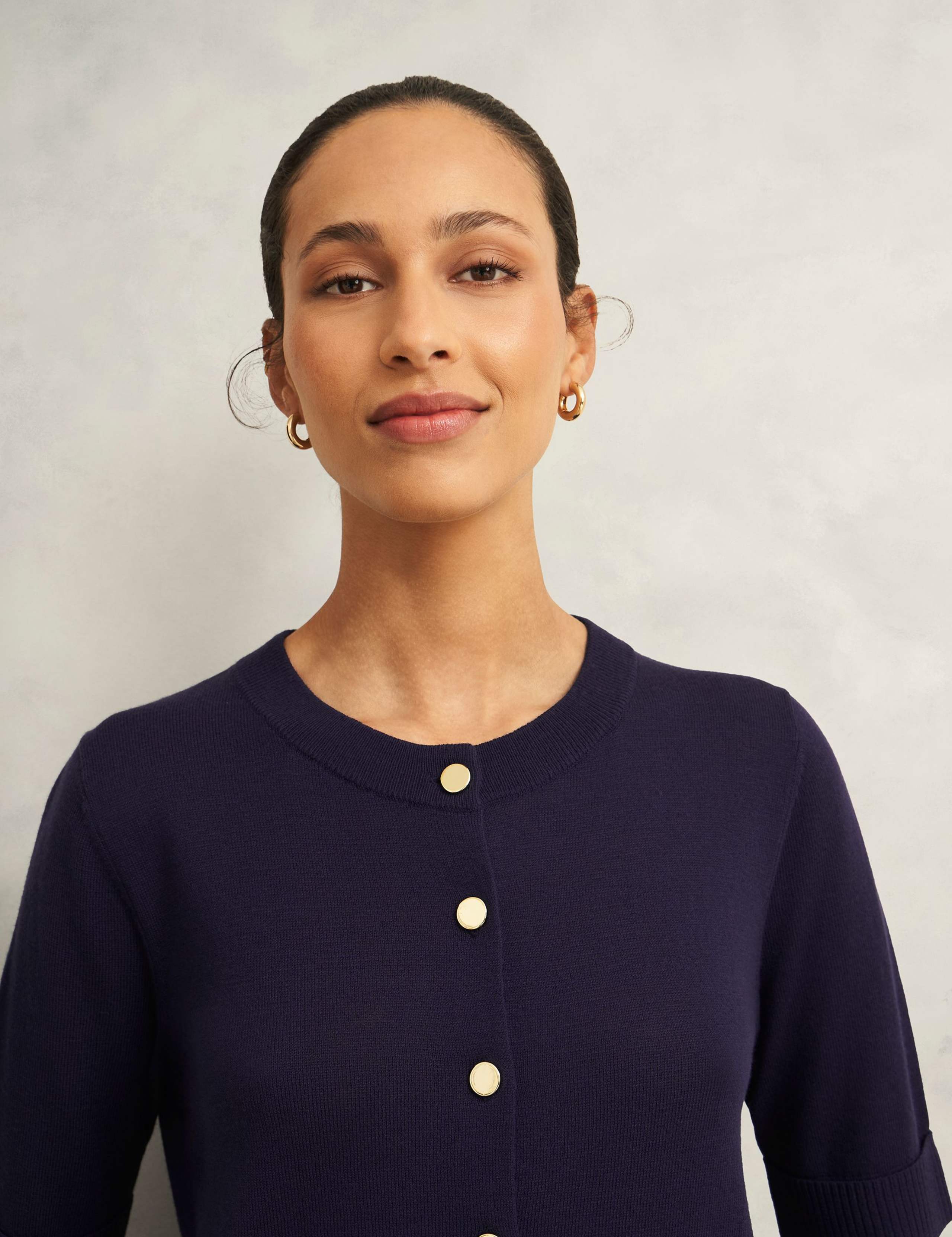 Crew Neck Cardigan with Wool 3 of 8