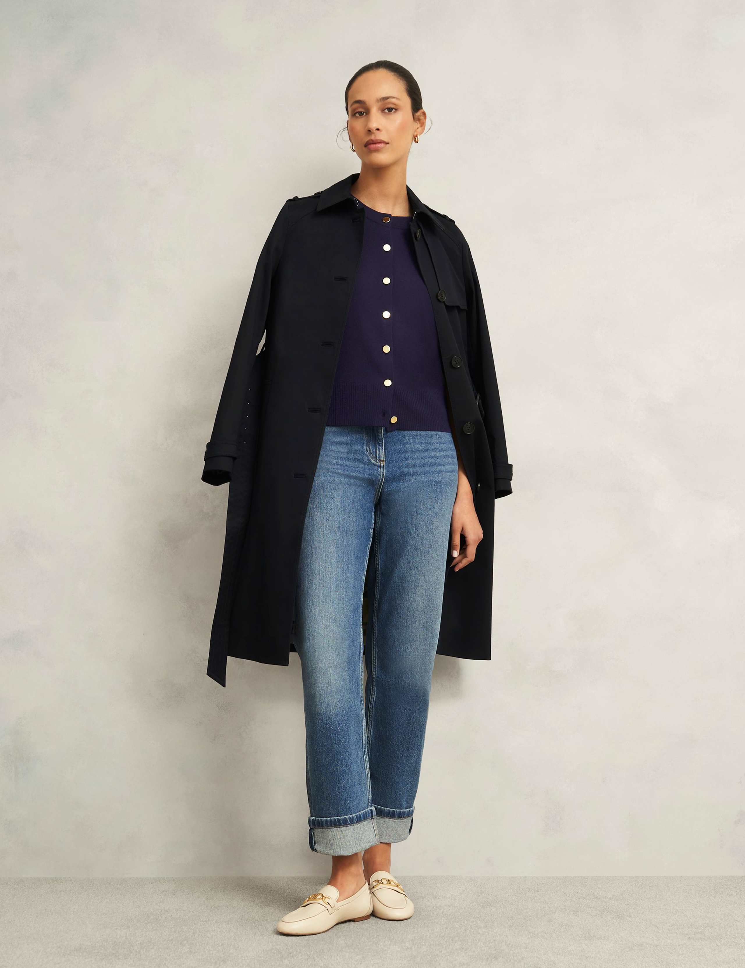 Crew Neck Cardigan with Wool 4 of 8