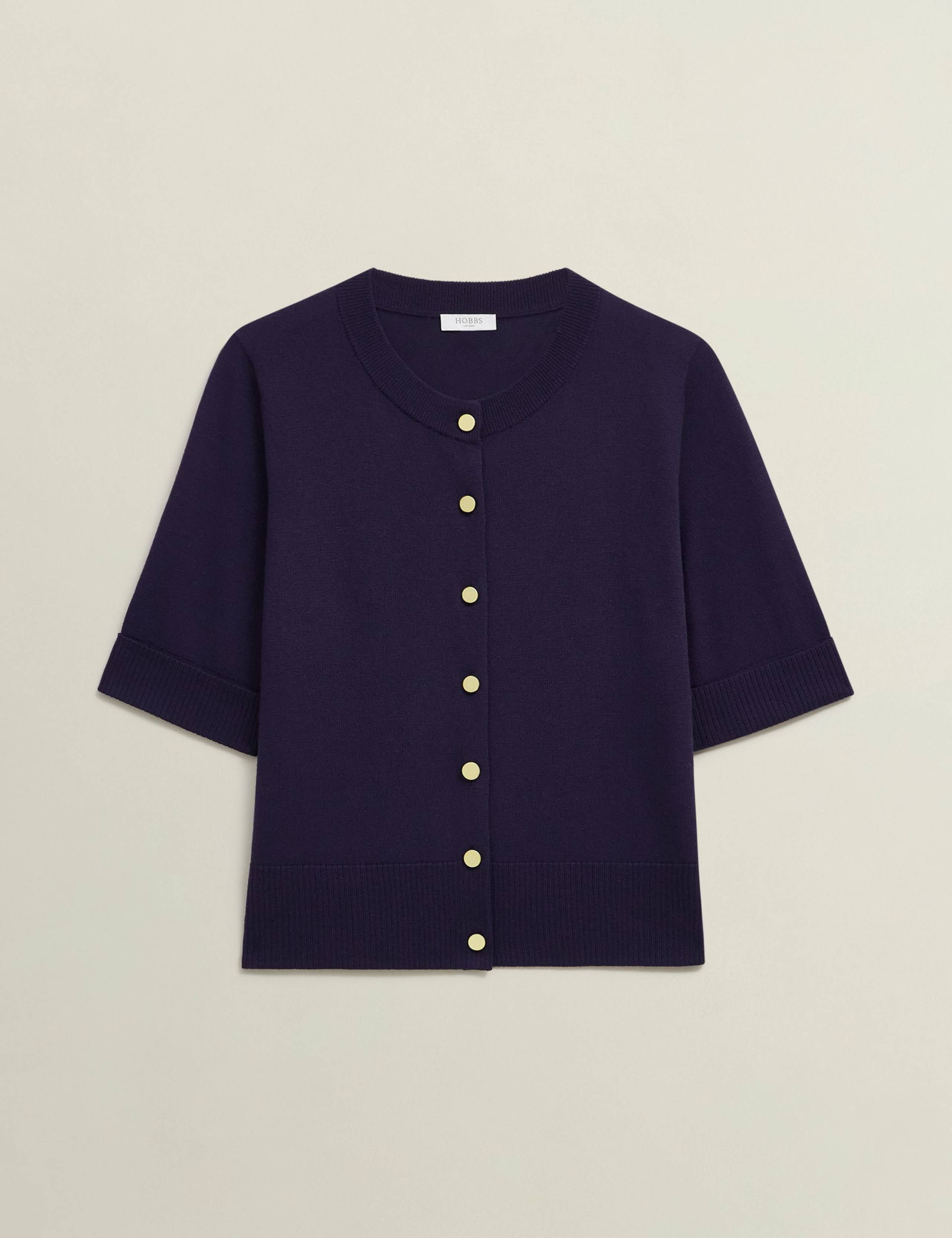 Crew Neck Cardigan with Wool 2 of 8