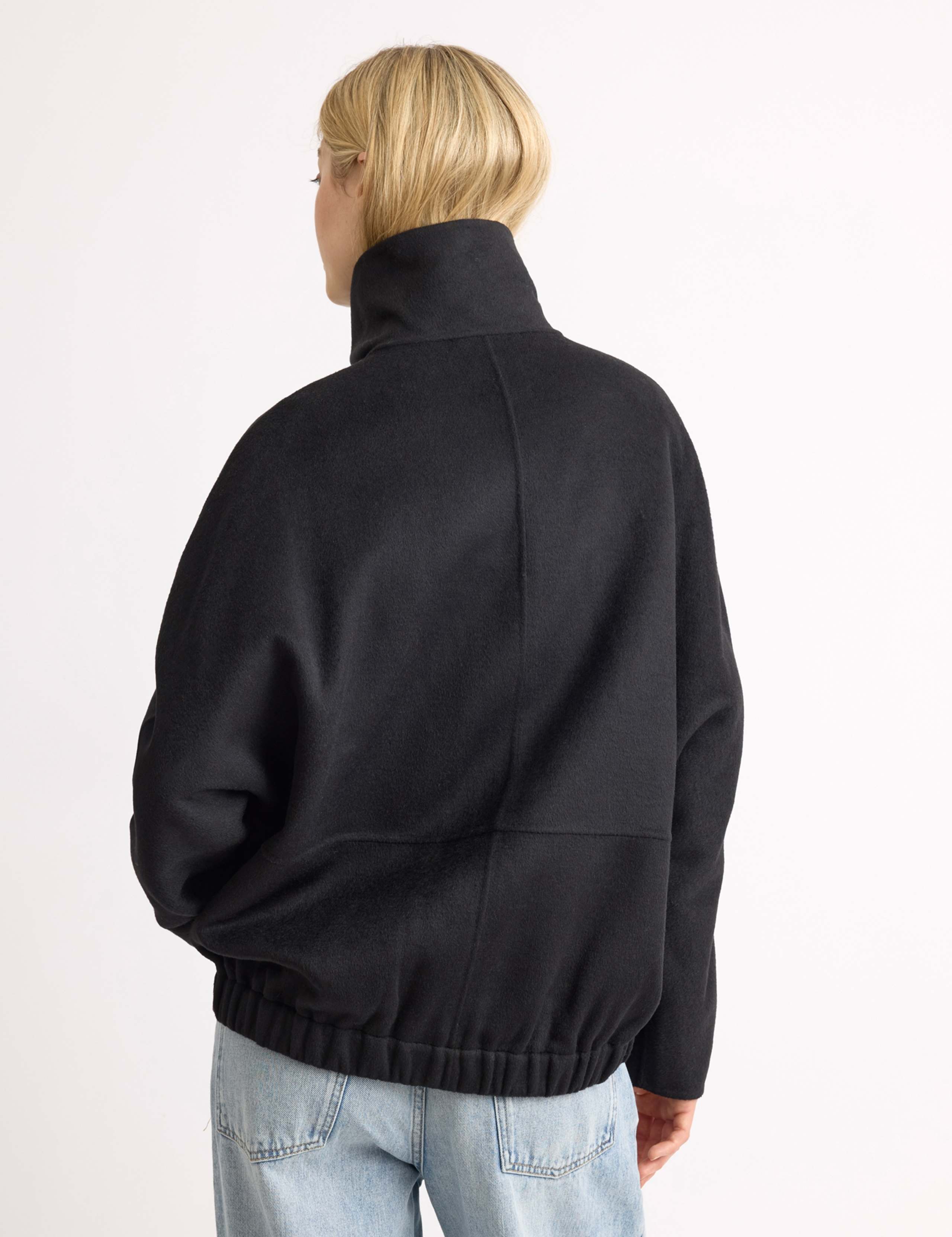 Wool Blend Funnel Neck Zip Up Jacket 5 of 5