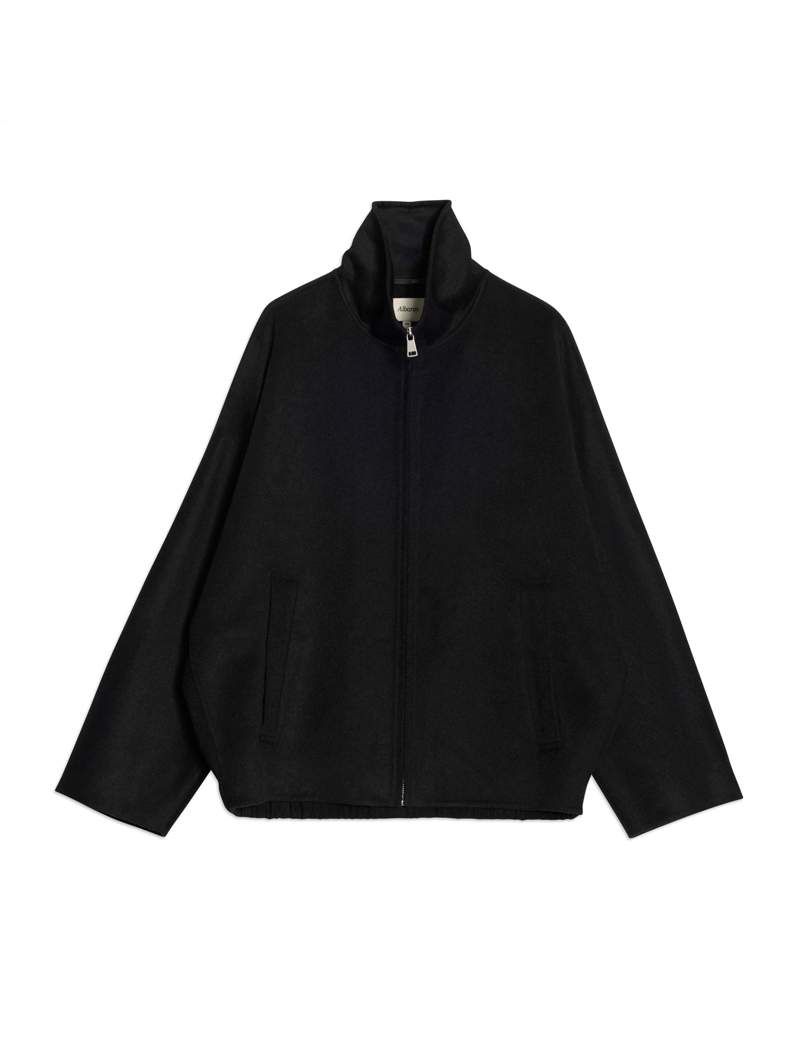 Wool Blend Funnel Neck Zip Up Jacket 2 of 5