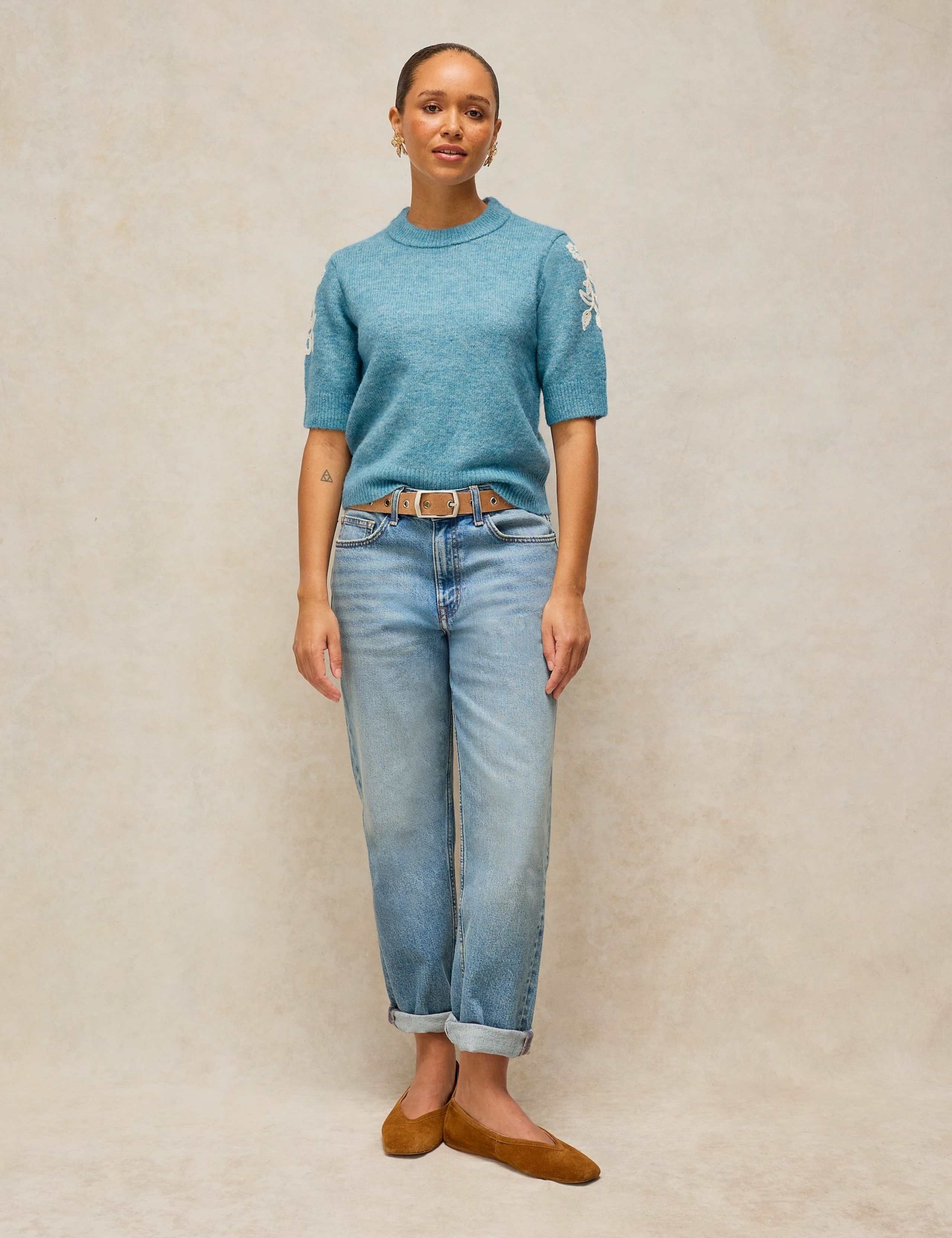KNITTED EMBROIDERED TEE 3 of 6