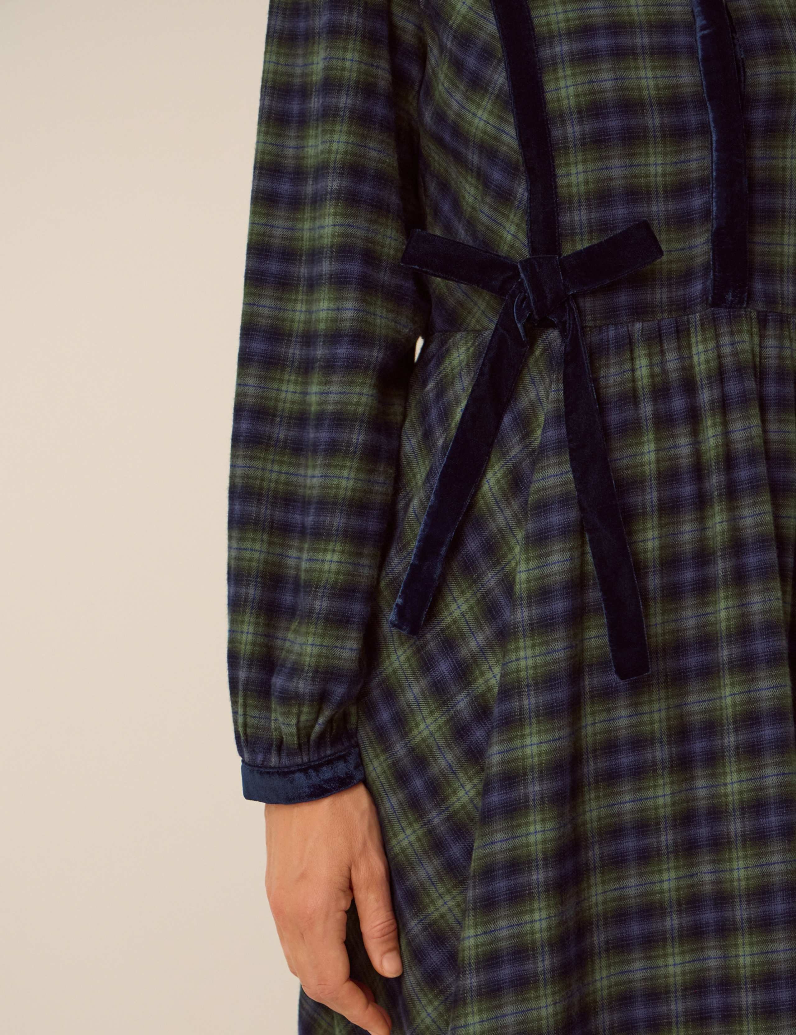 Cotton Blend Checked Midi Dress 5 of 5