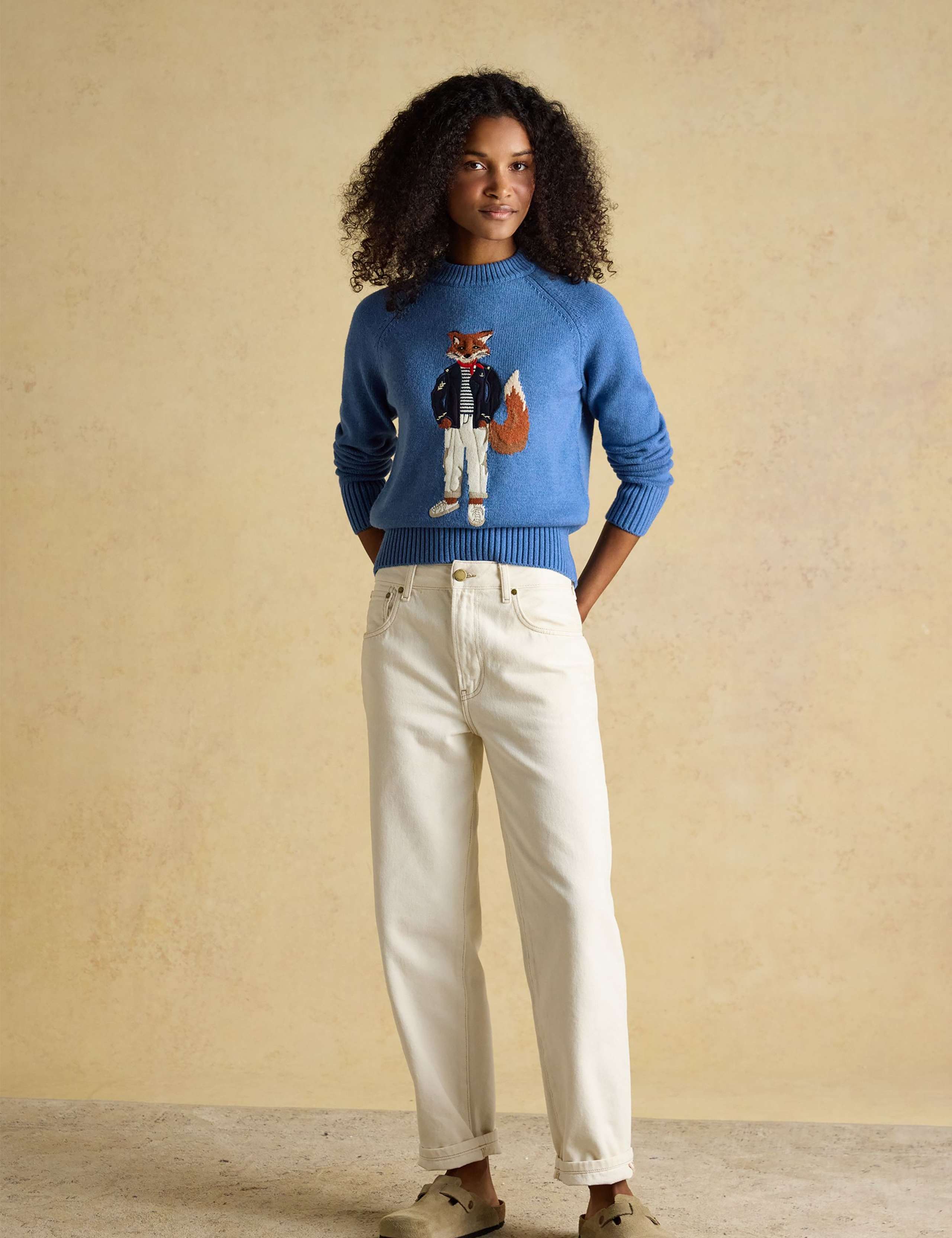 Cotton Rich Intarsia Fox Jumper with Wool 3 of 6