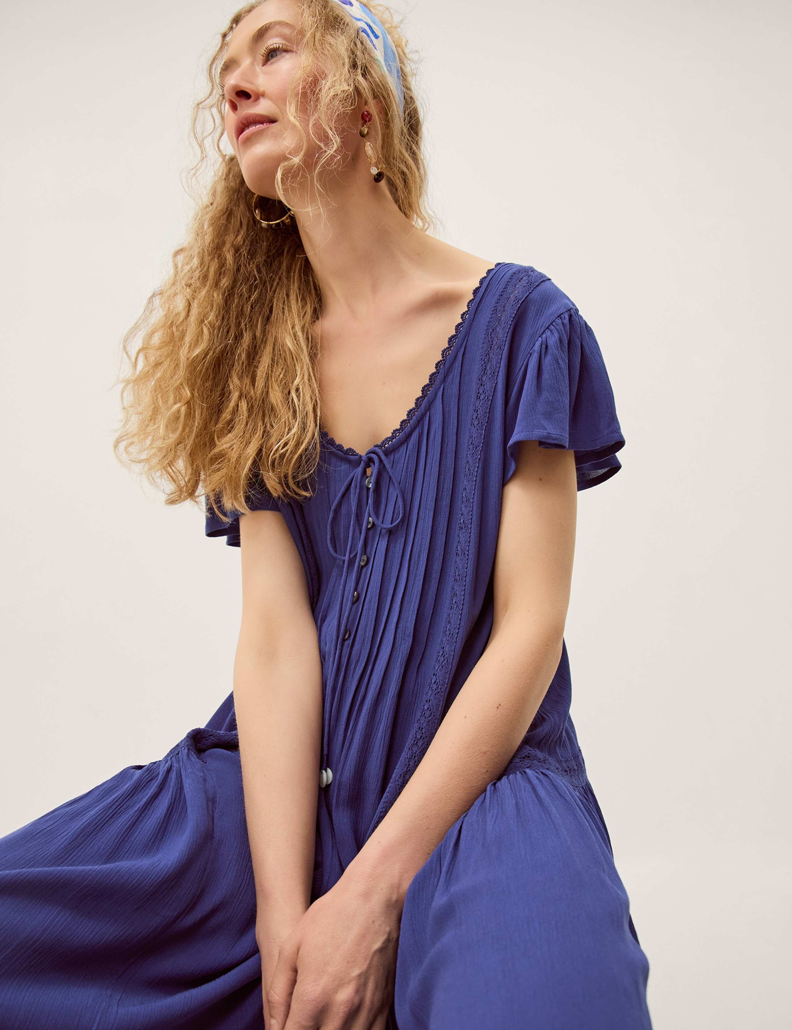 Tie Neck Cropped Wide Leg Jumpsuit 3 of 4