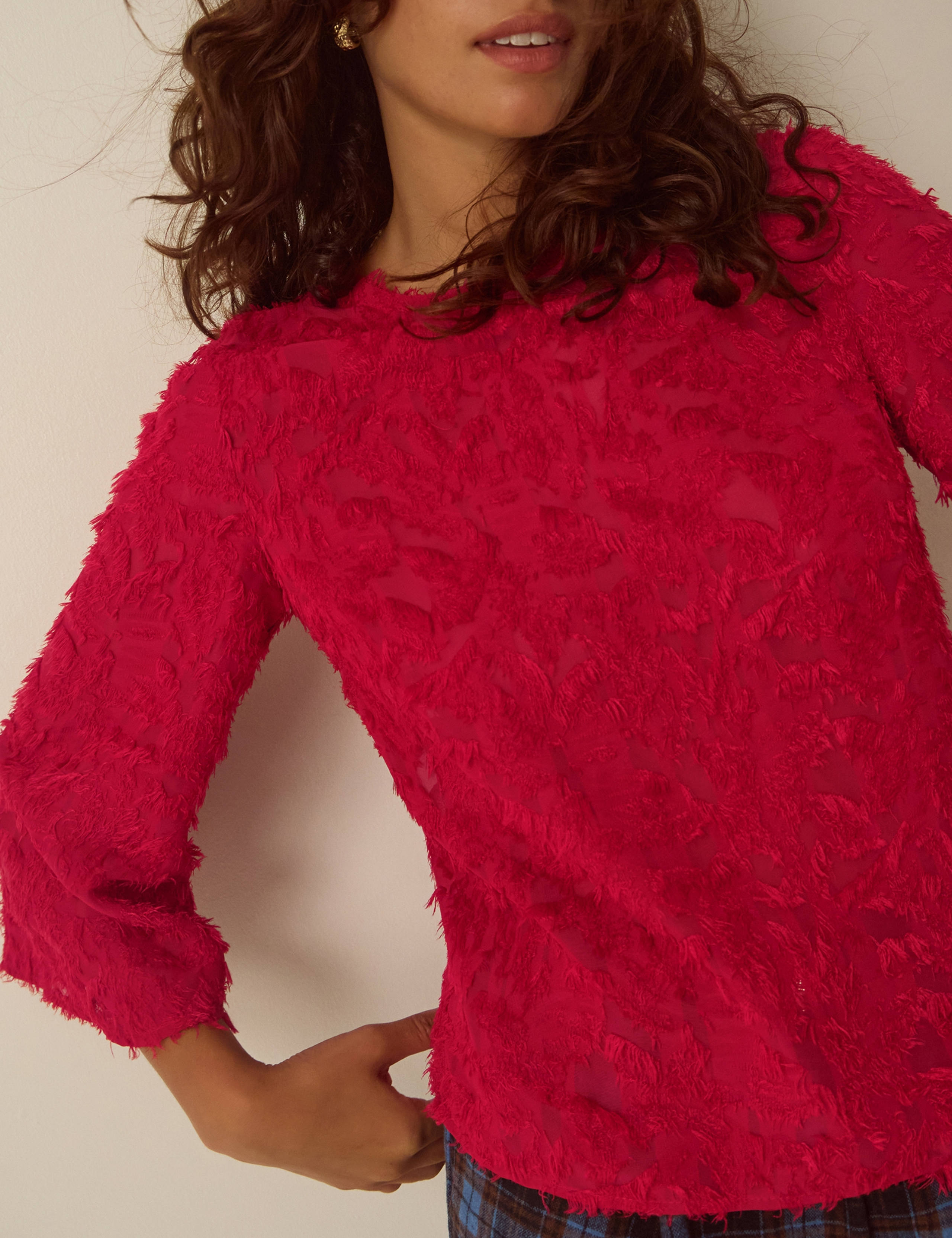 3D Applique Round Neck Top 5 of 5