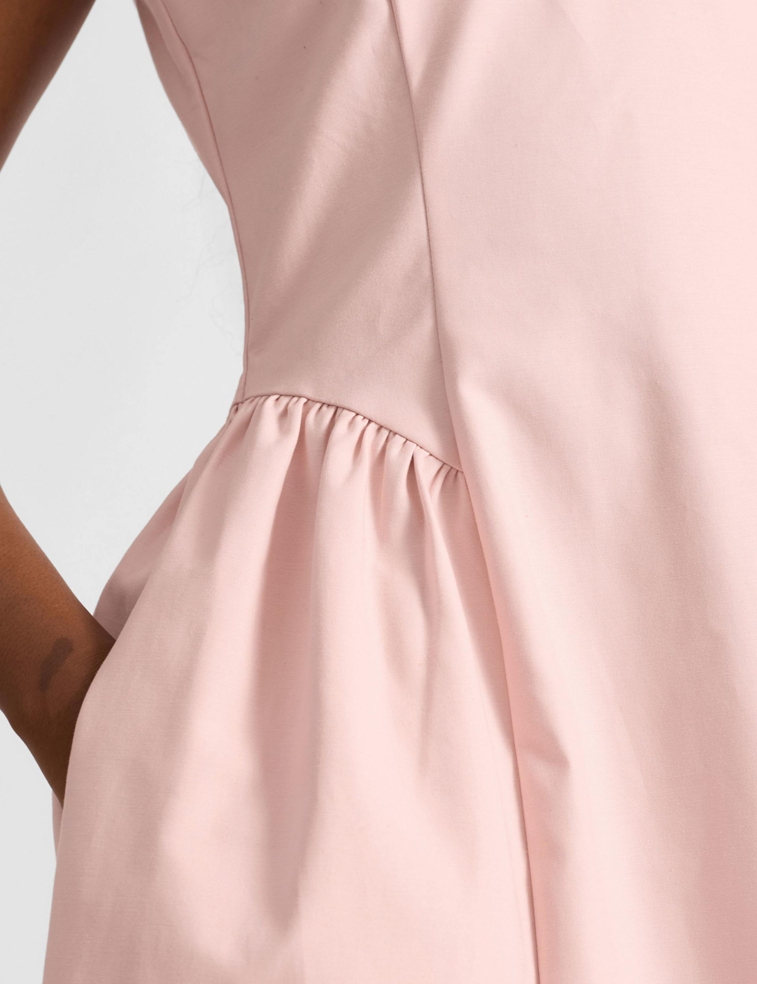 Cotton Rich V-Neck Midi Dropped Waist Dress 4 of 4