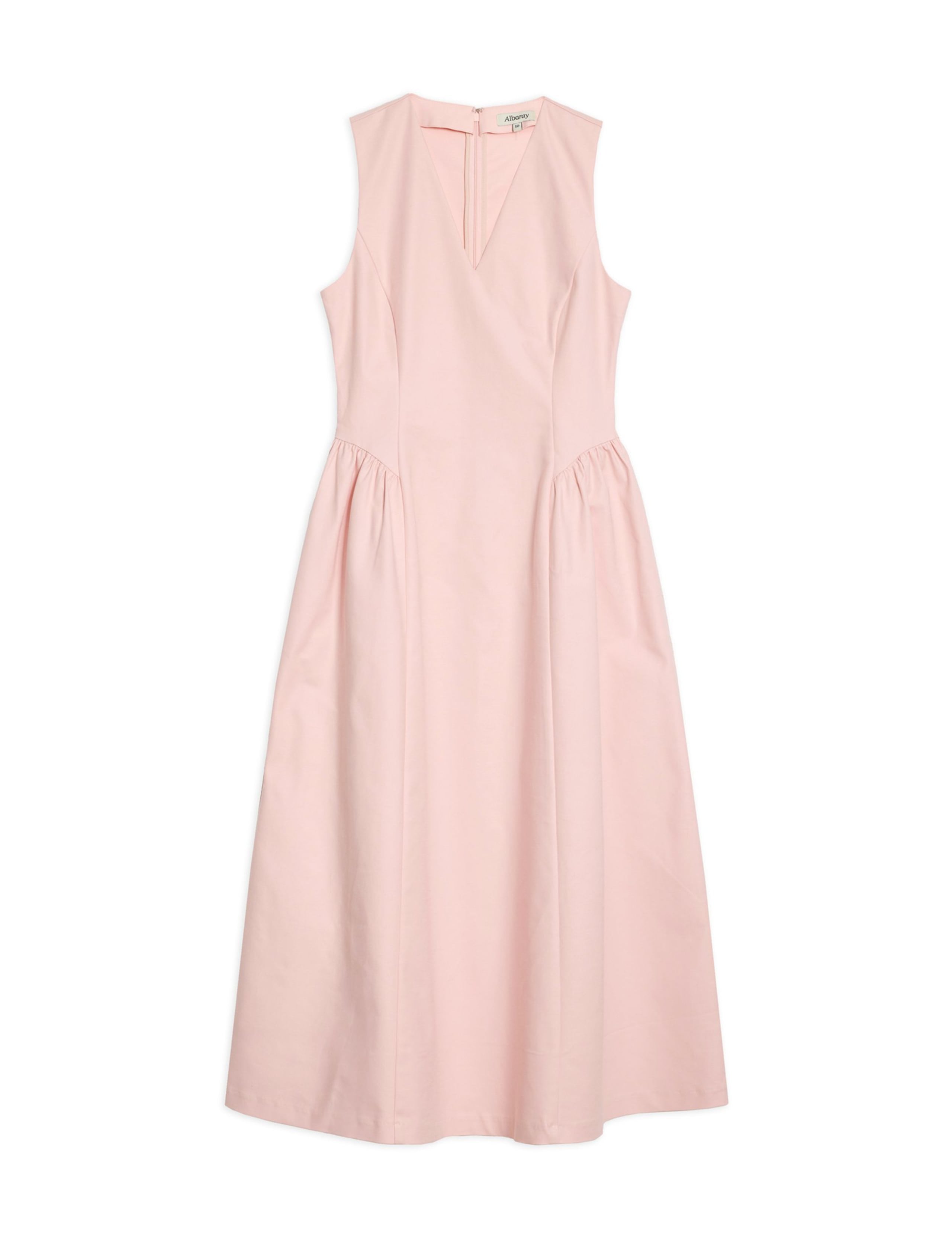 Cotton Rich V-Neck Midi Dropped Waist Dress 2 of 4