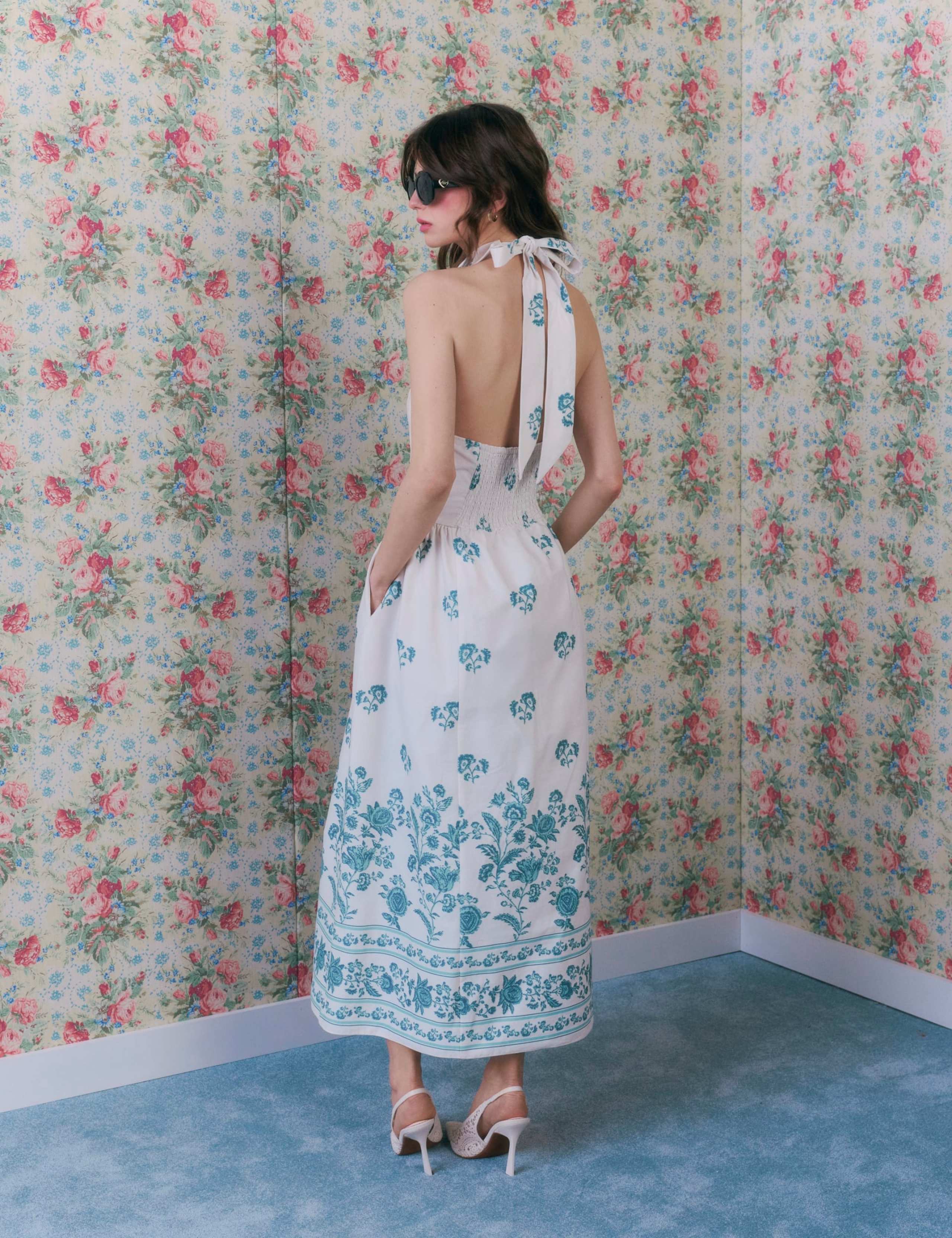 Floral Halter Neck Midaxi Shirt Dress 3 of 4