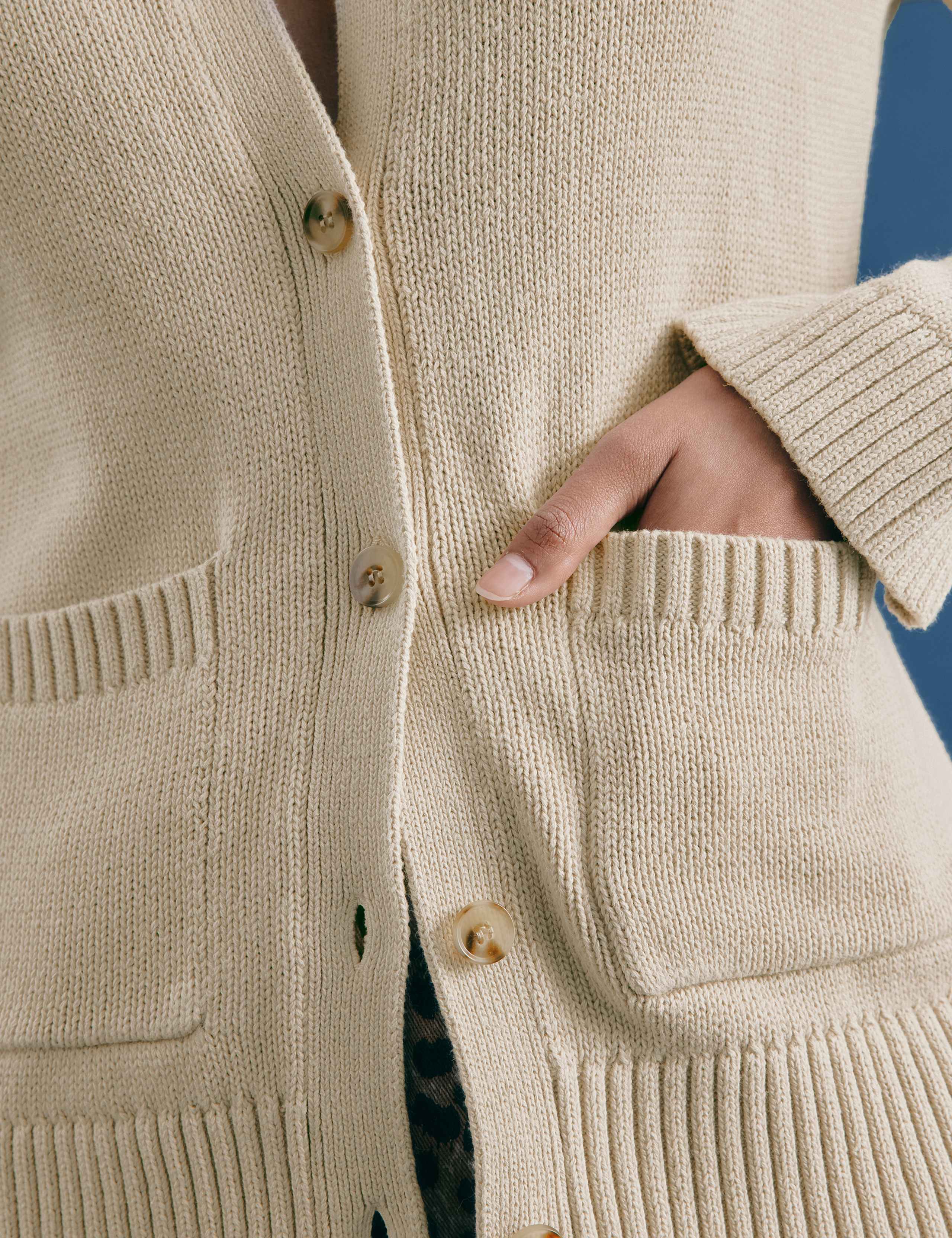 Pure Cotton Crew Neck Fitted Cardigan 6 of 6