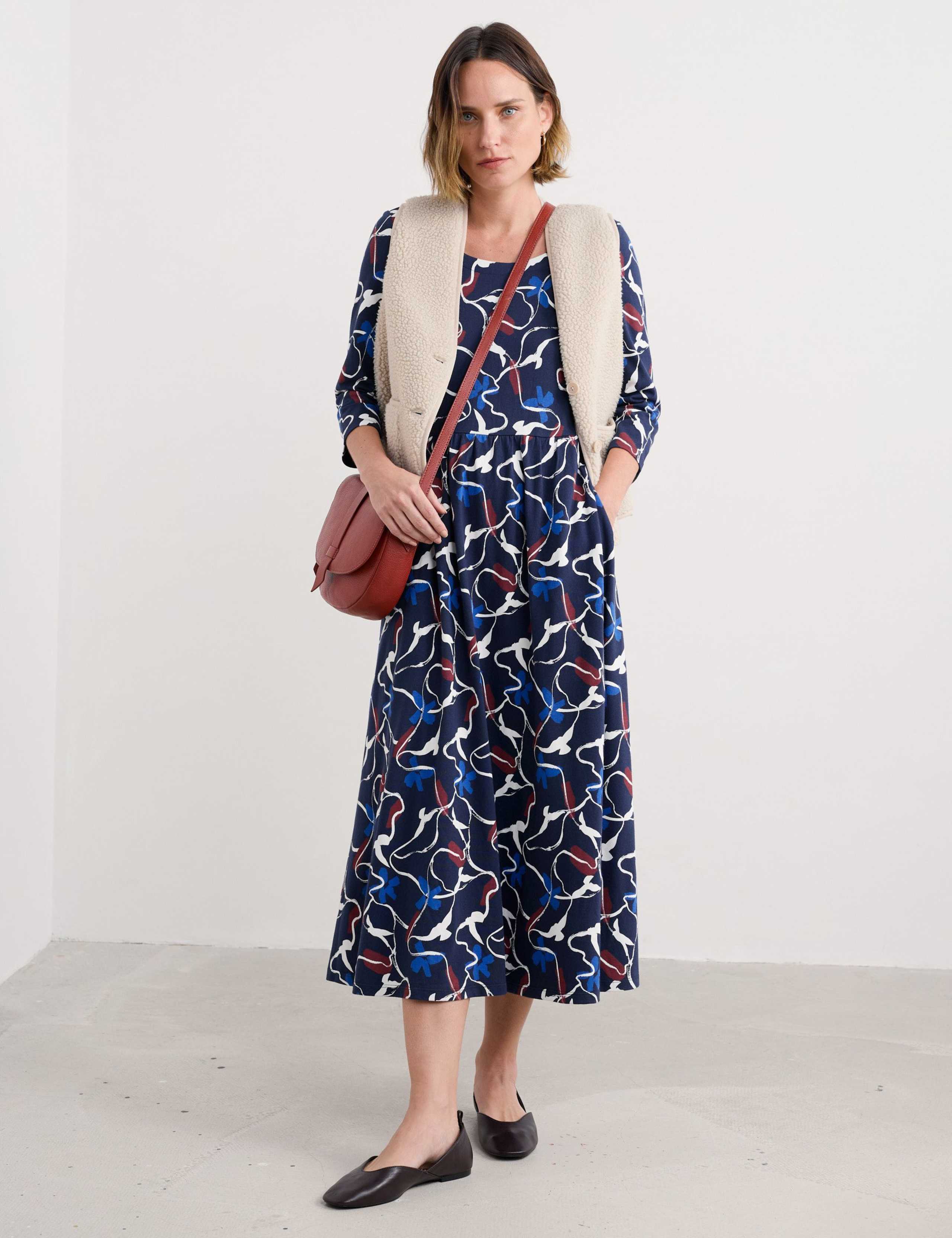Cotton Modal Blend Midaxi Waisted Dress 4 of 6