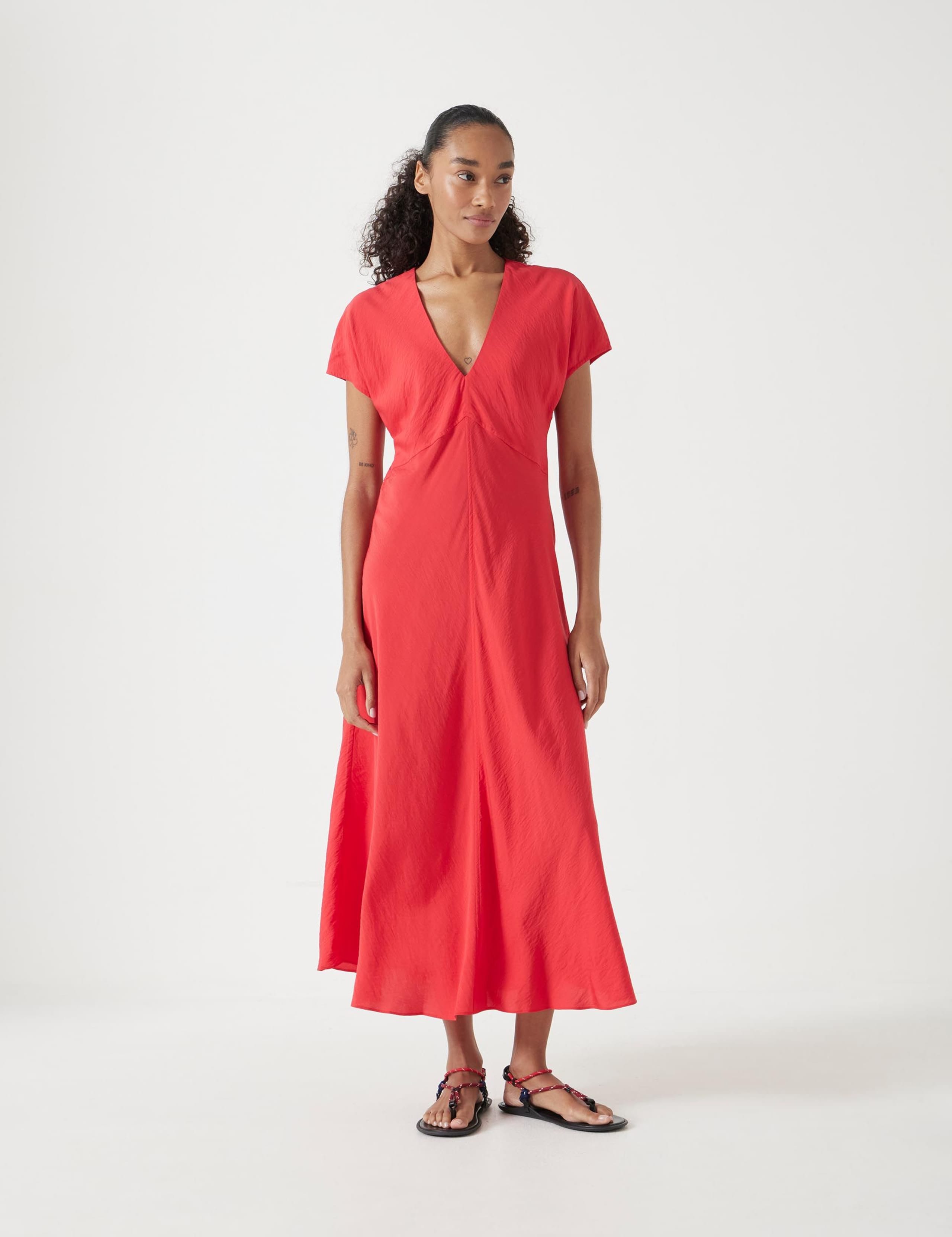 V-Neck Midaxi Tea Dress 3 of 5