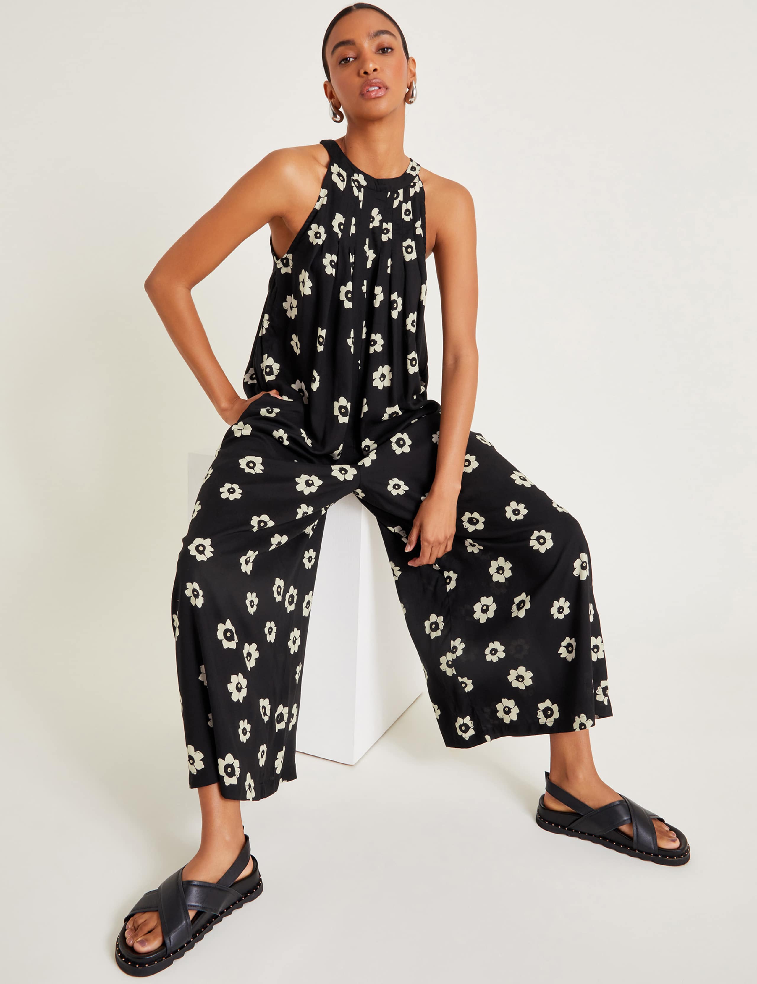Floral Sleeveless Wide Leg Jumpsuit 3 of 5