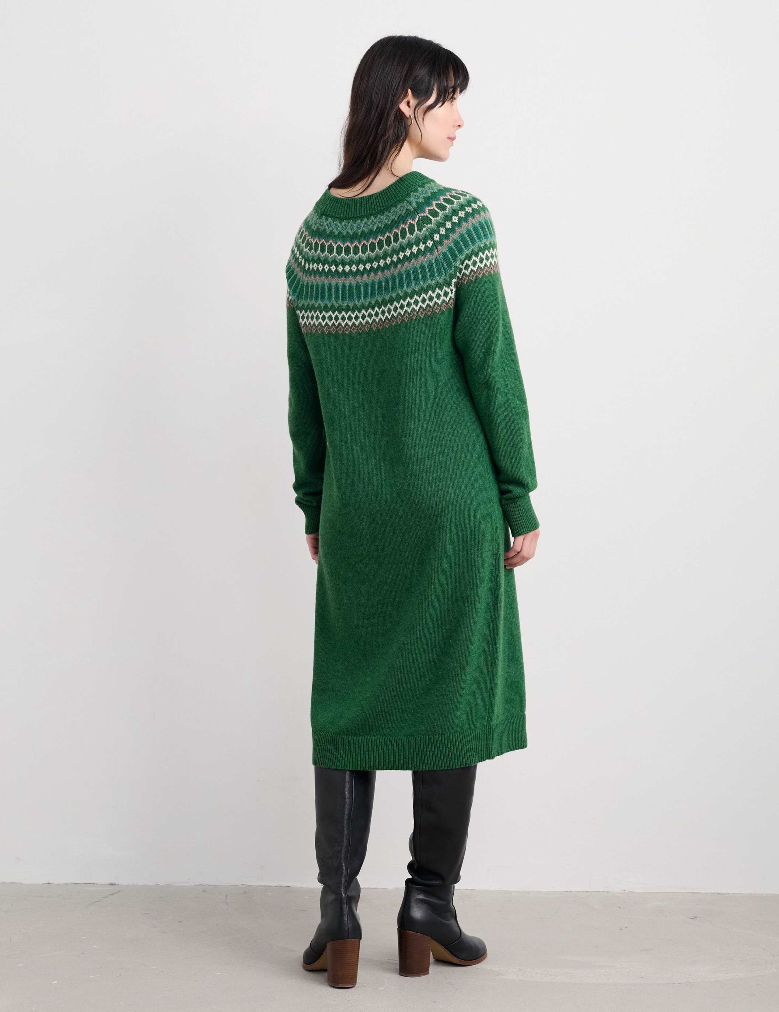 Cotton Blend Shoulder Yoke Midi Jumper Dress 3 of 5