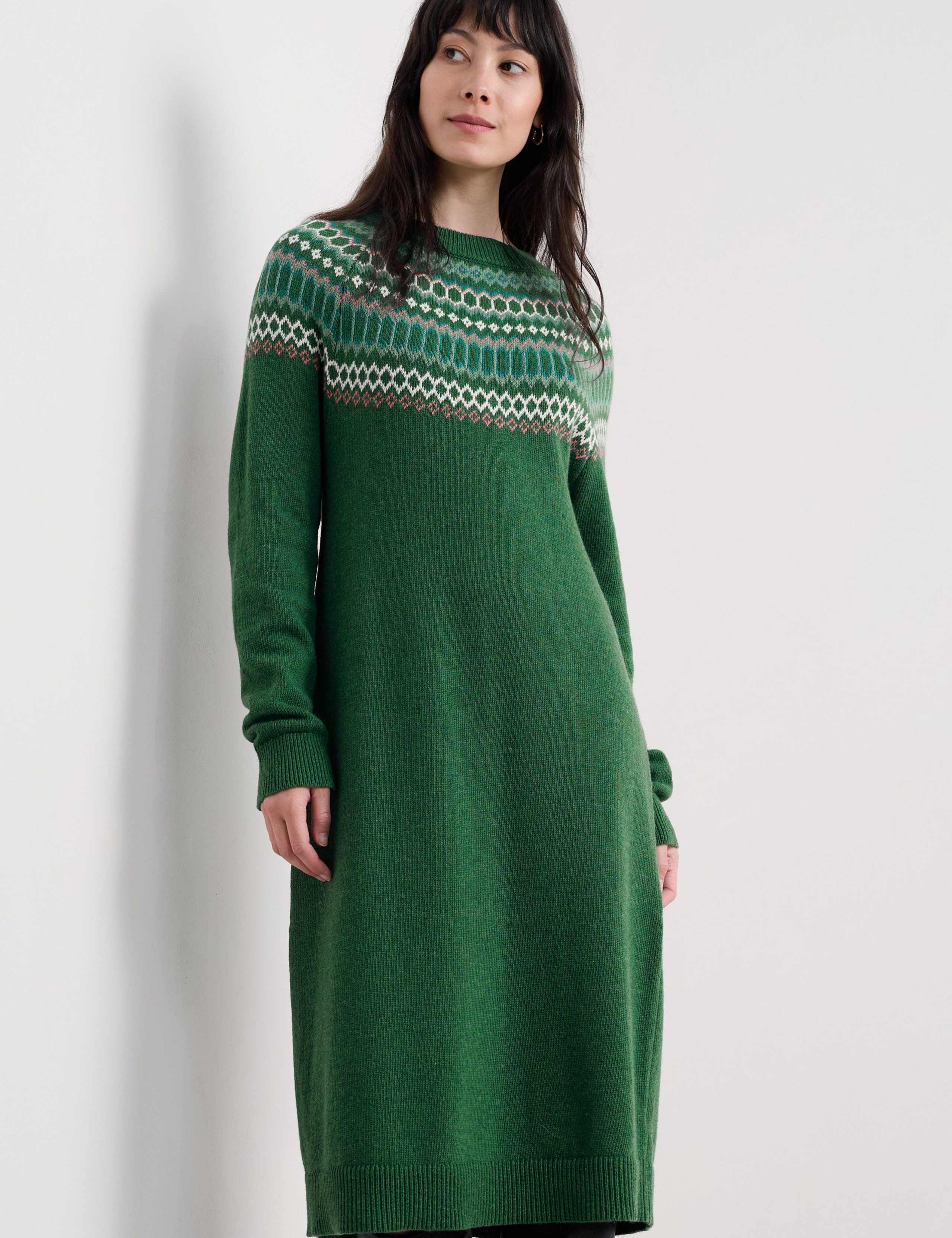 Cotton Blend Shoulder Yoke Midi Jumper Dress 4 of 5