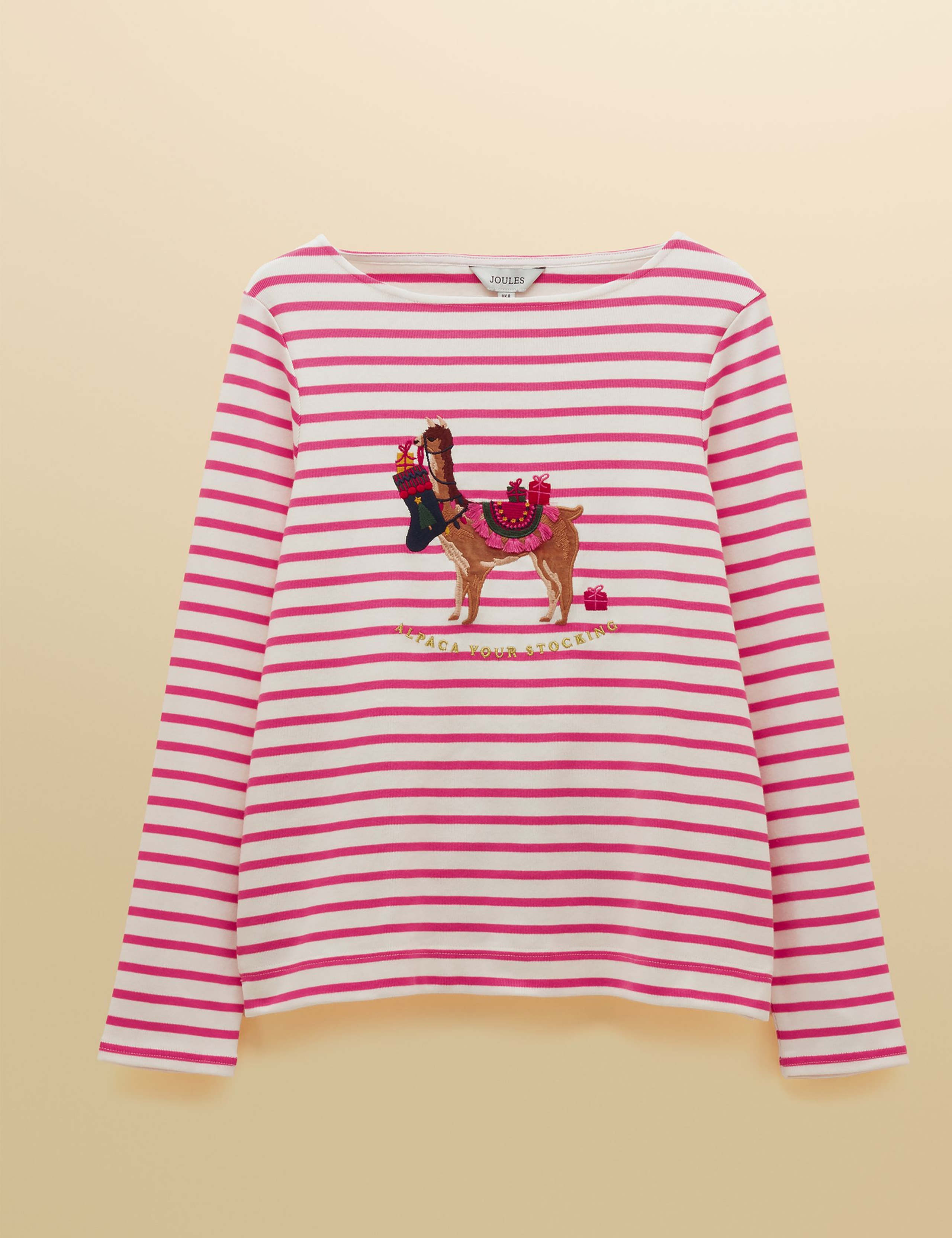 Pure Cotton Striped Alpaca Christmas Top 2 of 7
