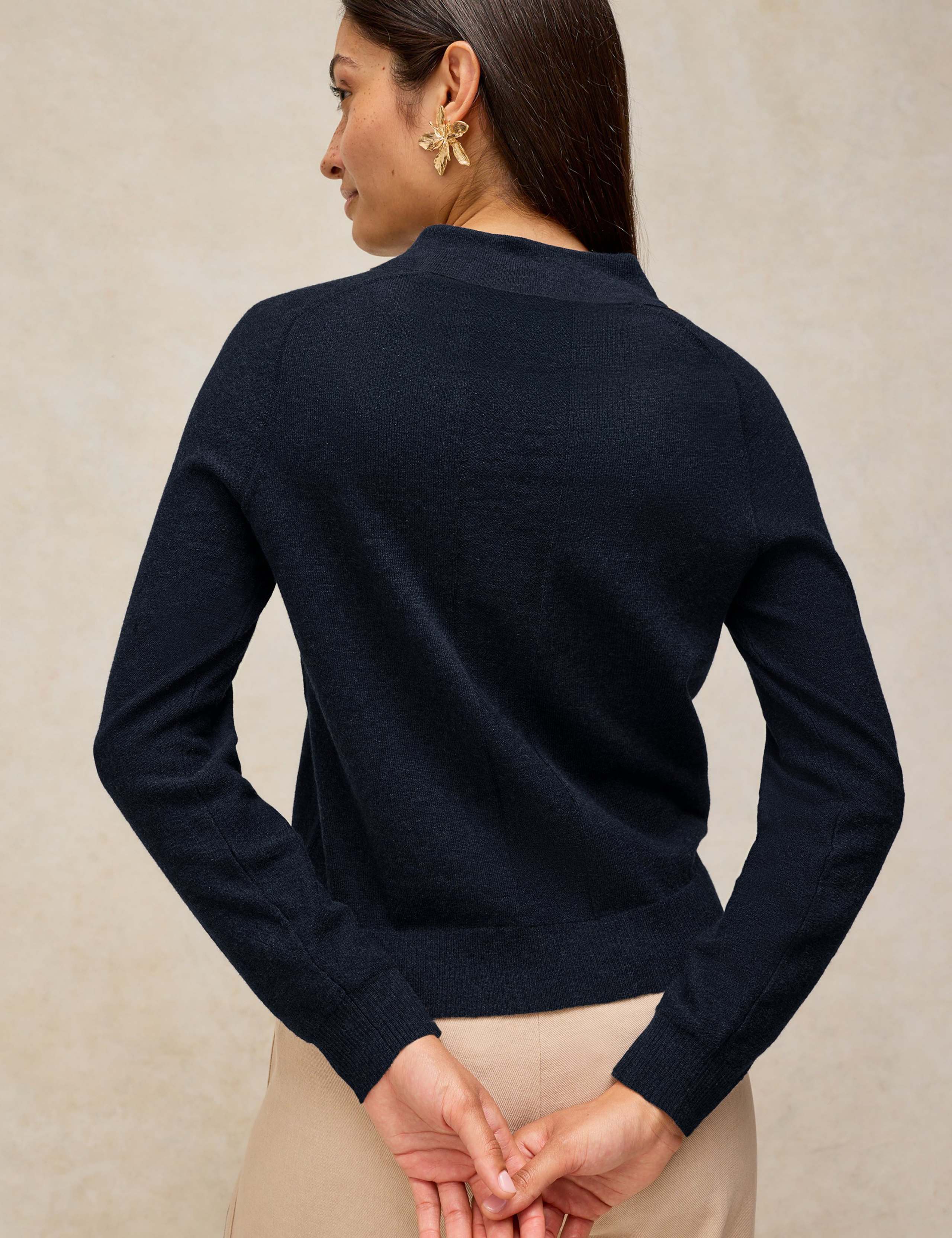 Merino Wool Blend Polo Collar Jumper 3 of 6