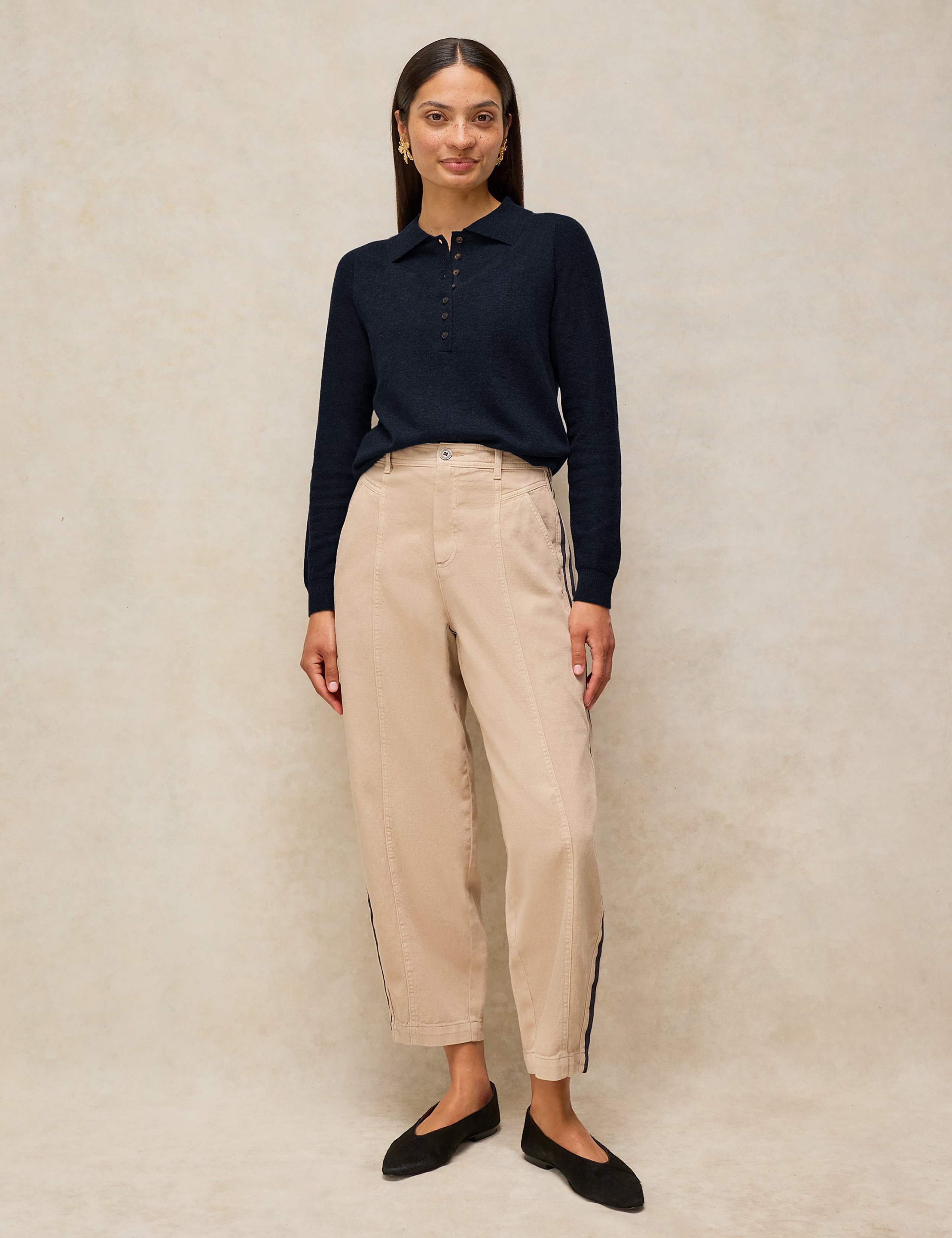 Merino Wool Blend Polo Collar Jumper 4 of 6