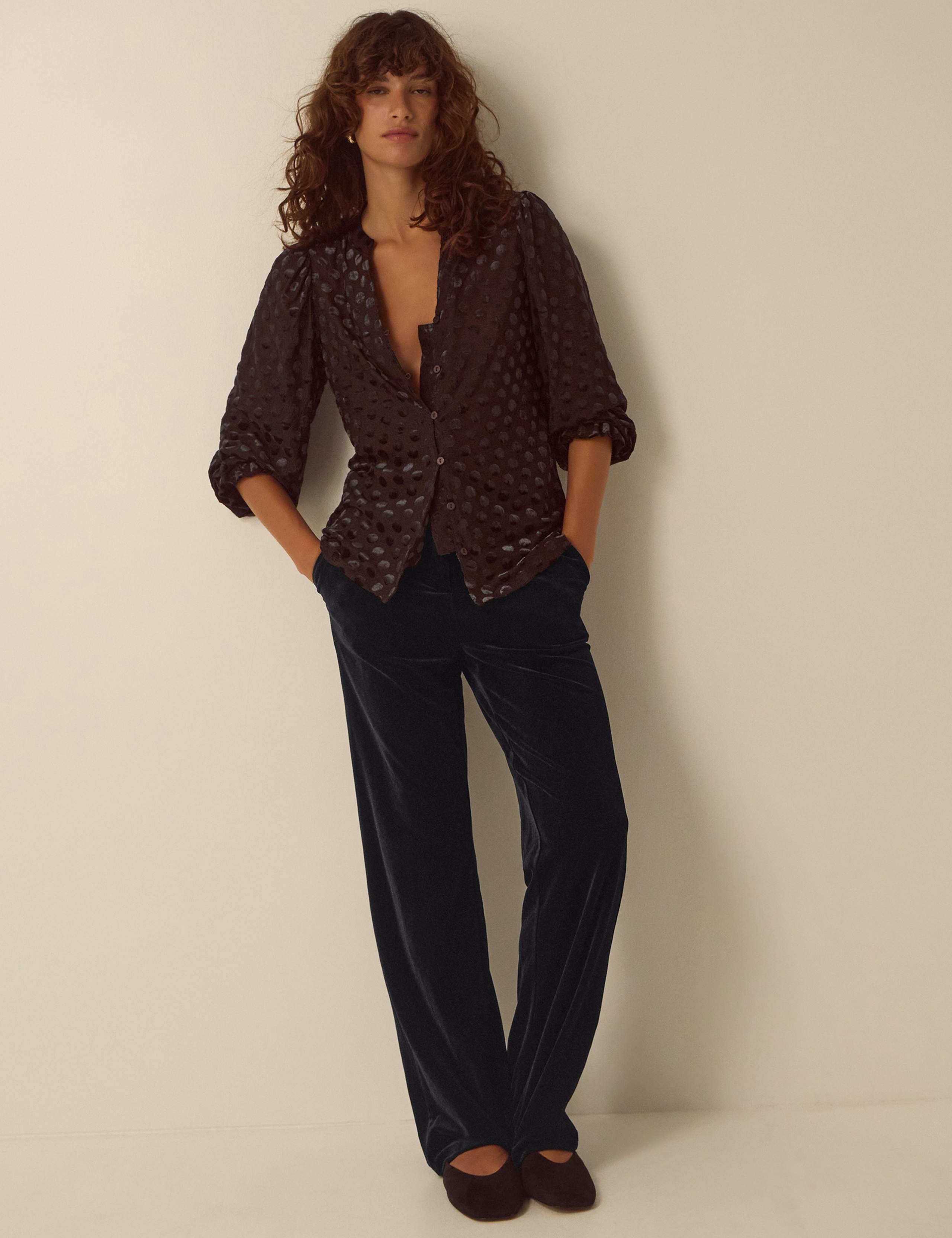 Velvet Straight Leg Trousers 4 of 5