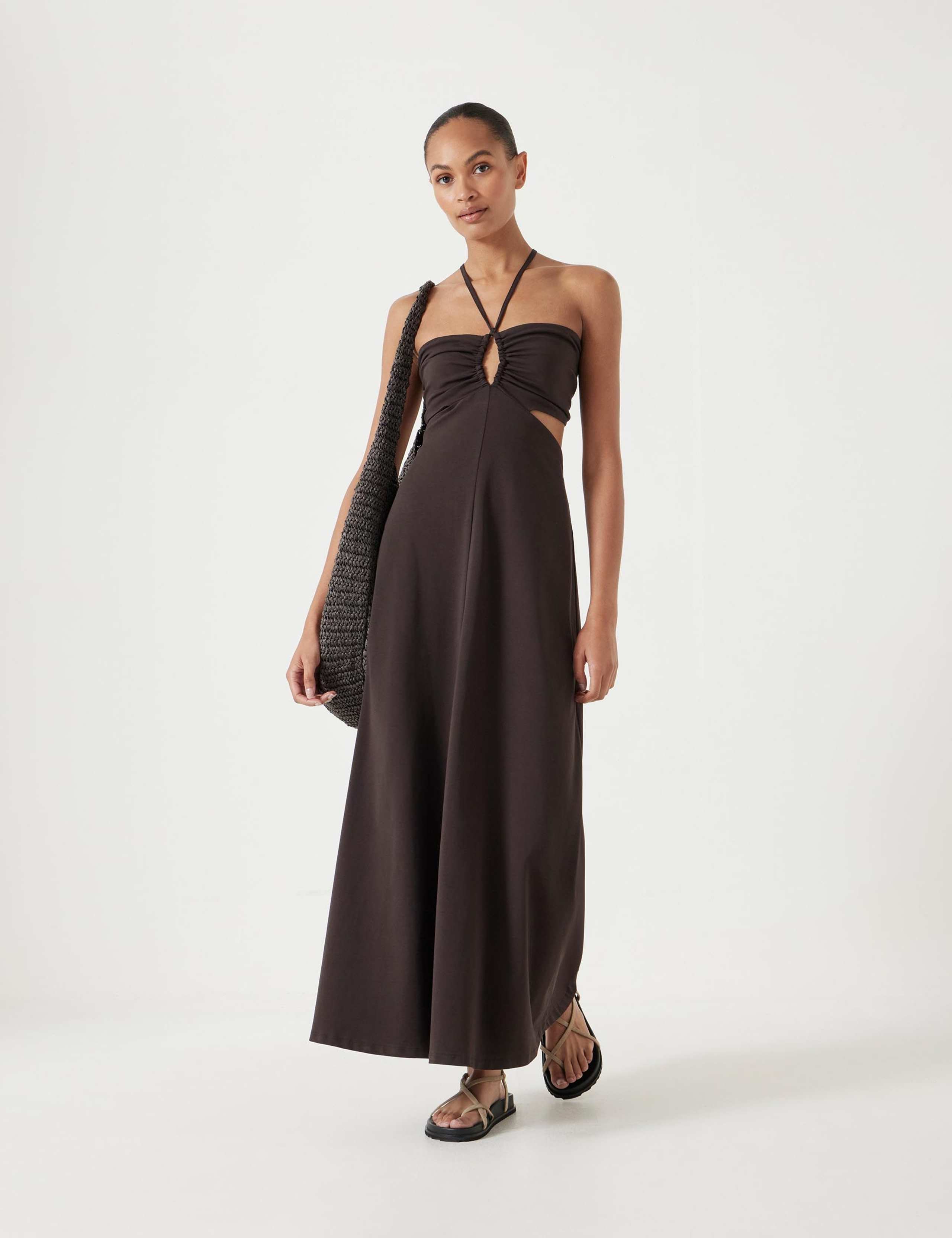 Cotton Rich Cut Out Detail Beach Dress 3 of 7