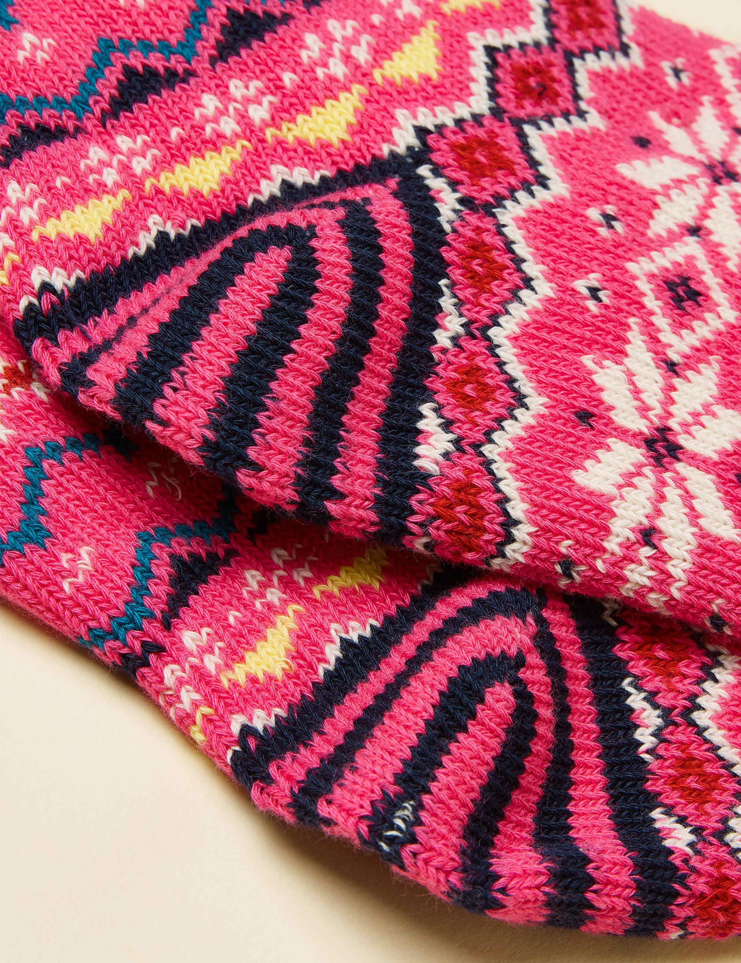 Cotton Rich Fair Isle Ankle High Socks 2 of 3