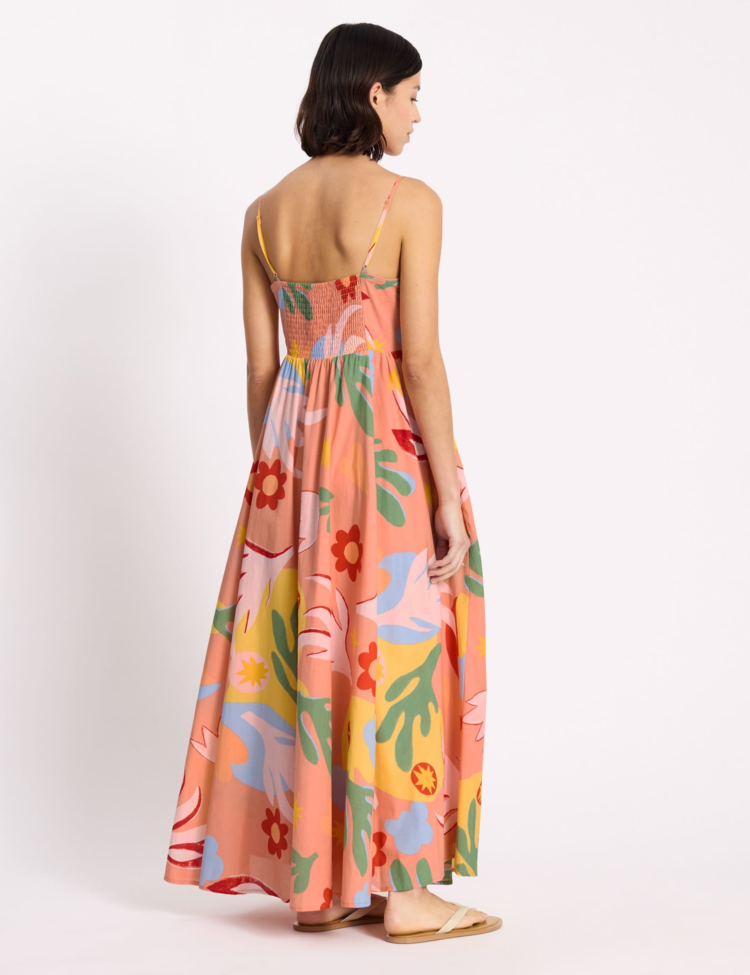 Pure Cotton Tropical Print Strappy Beach Dress 4 of 6