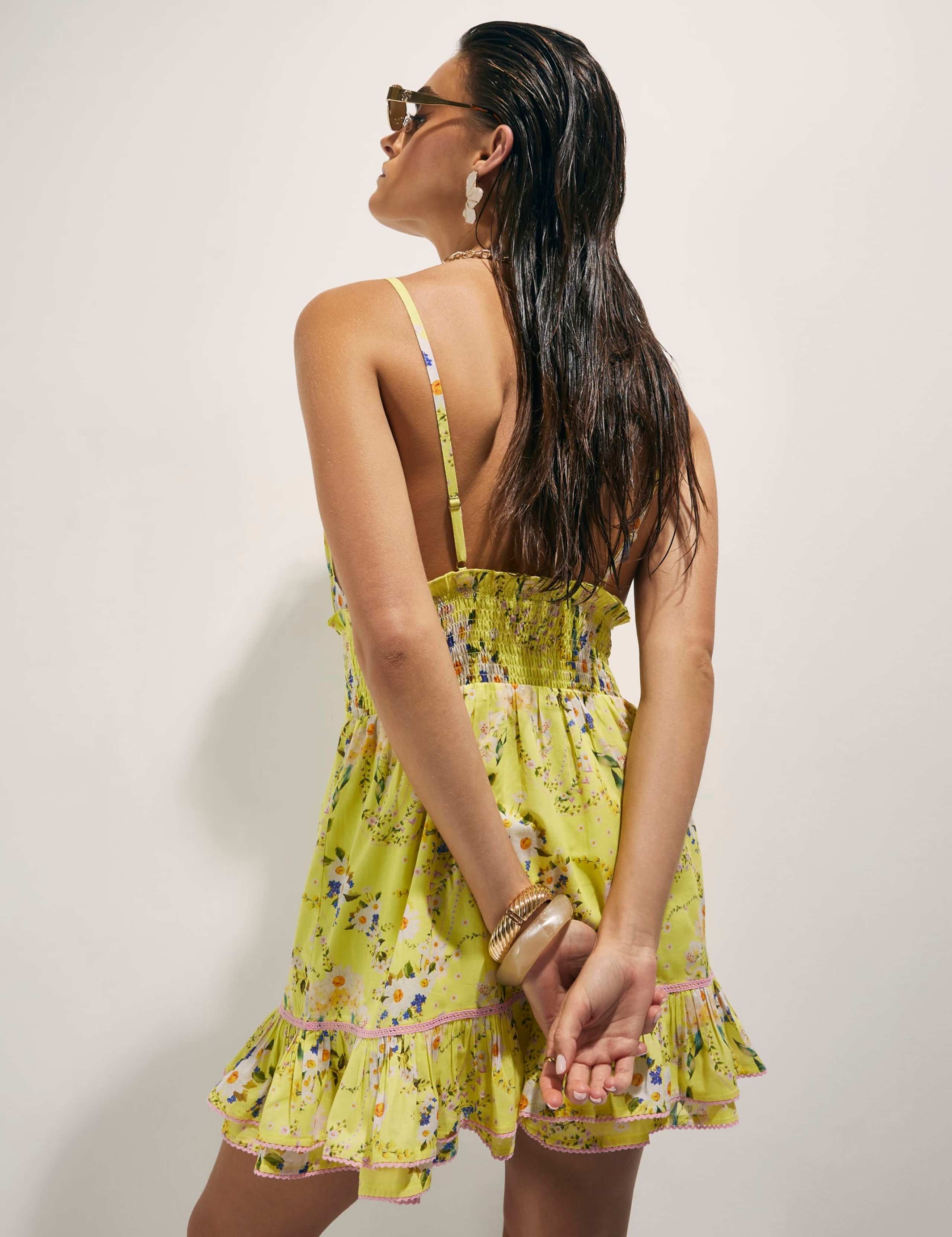 Daisy Print V-Neck Mini Dress 3 of 4