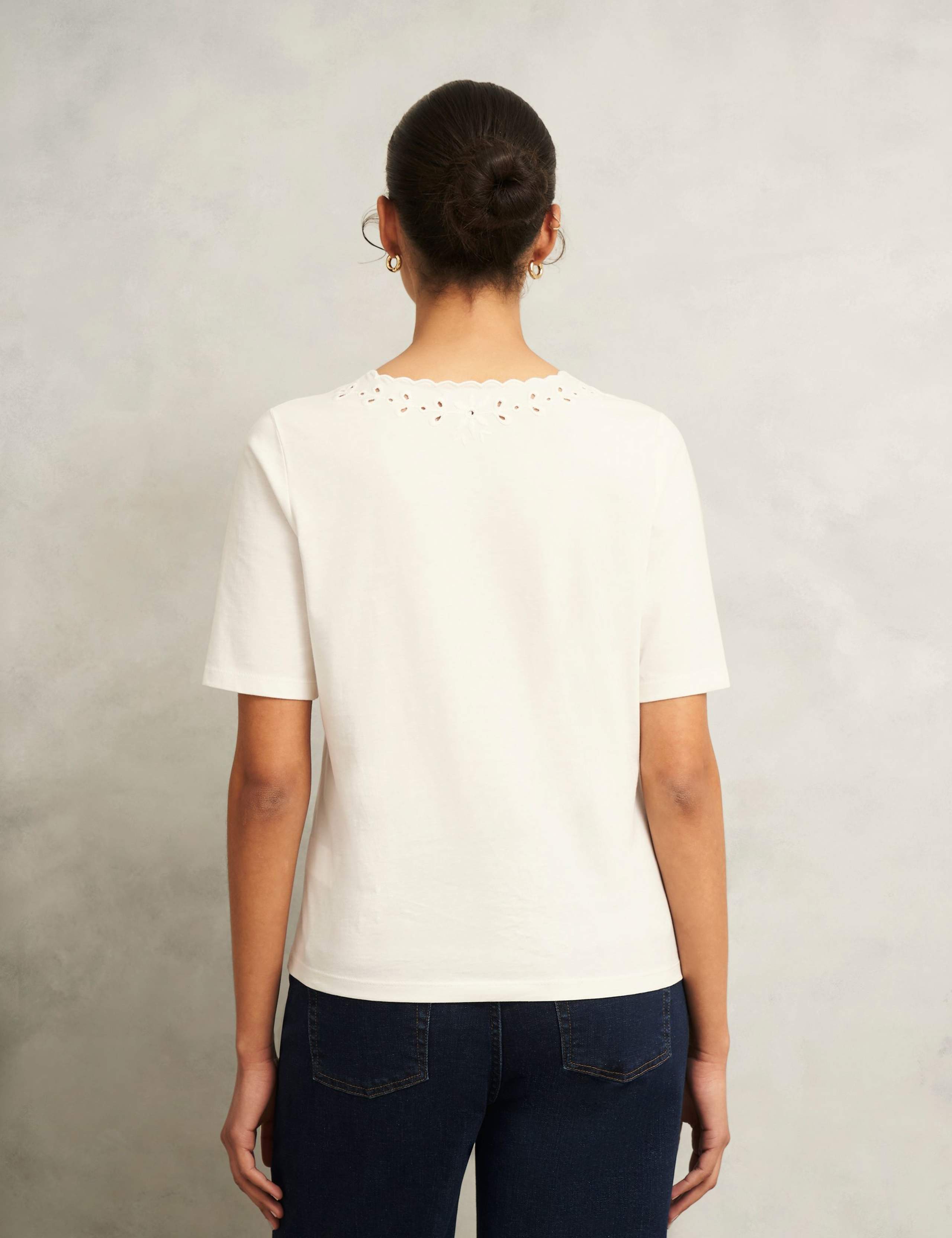 Pure Cotton Broderie V-Neck Blouse 4 of 7