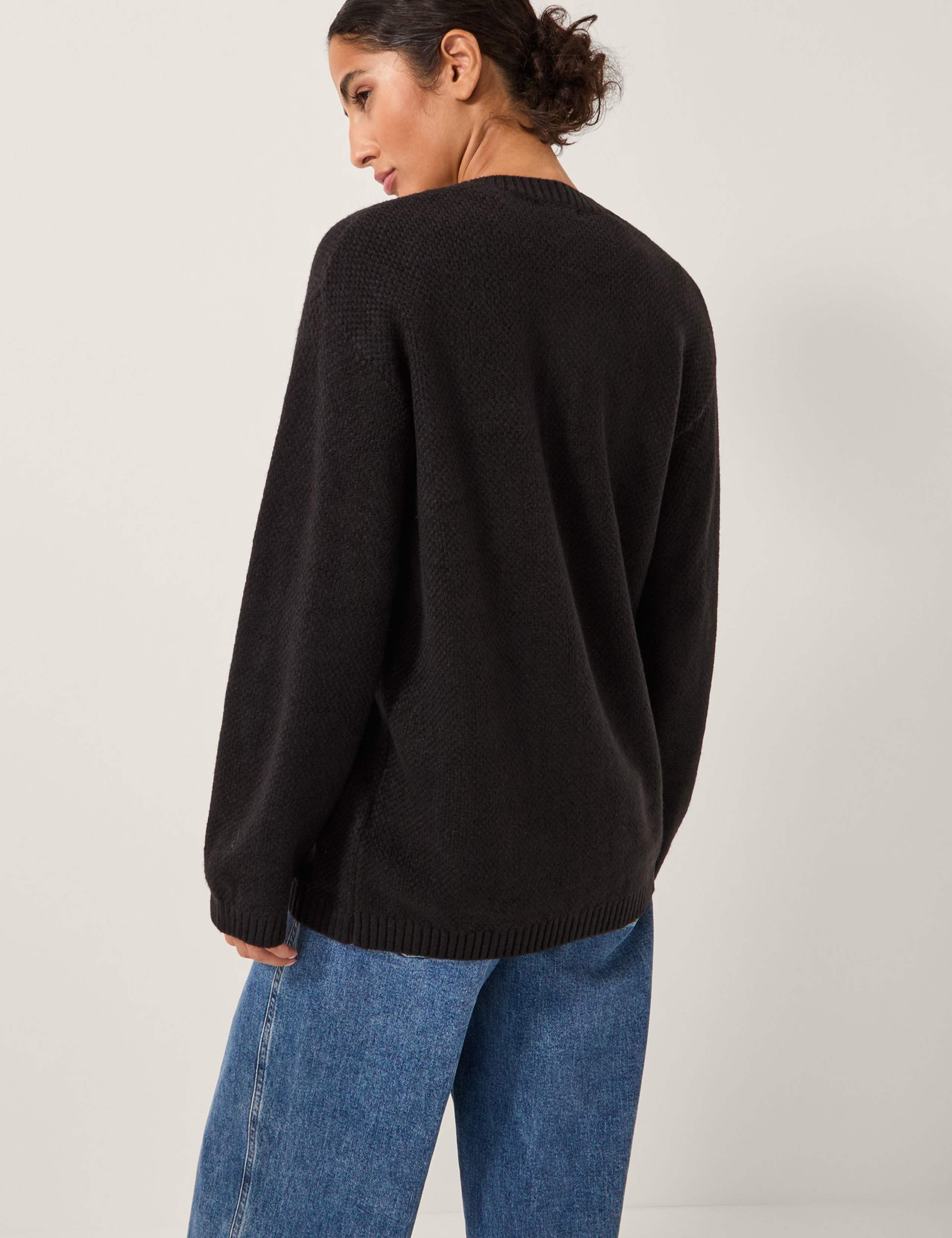Textured Crew Neck Cardigan 2 of 4