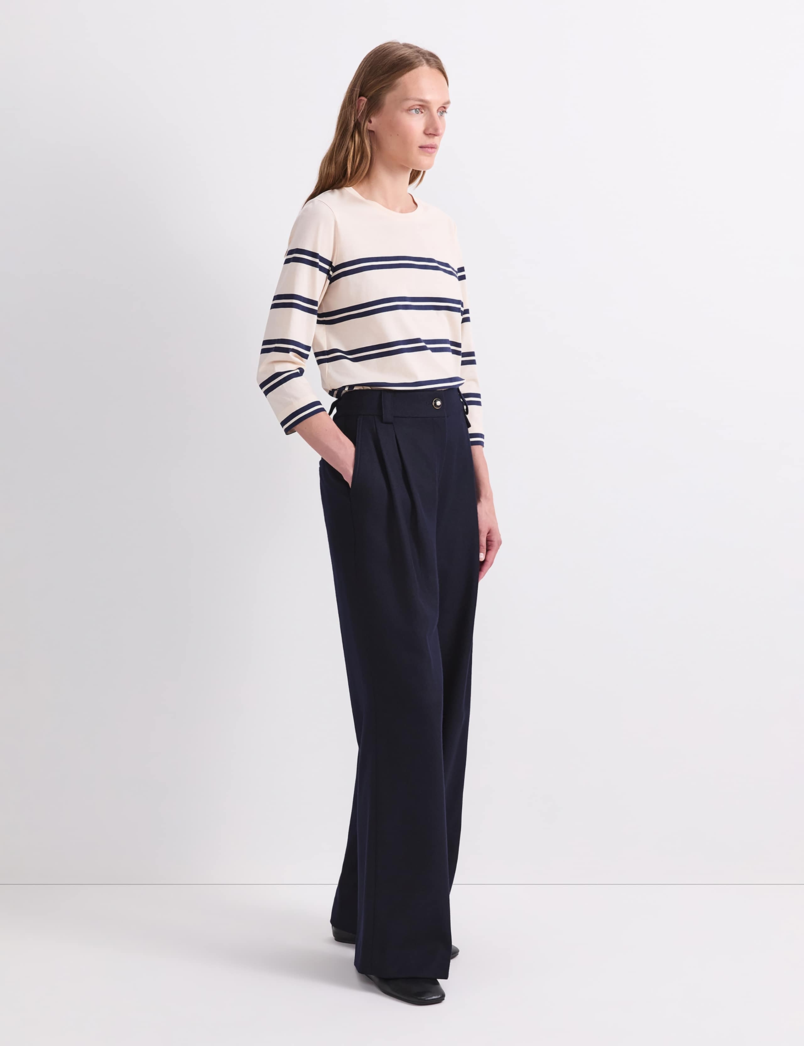 Wool Rich Pleat Front Straight Leg Trousers 5 of 7