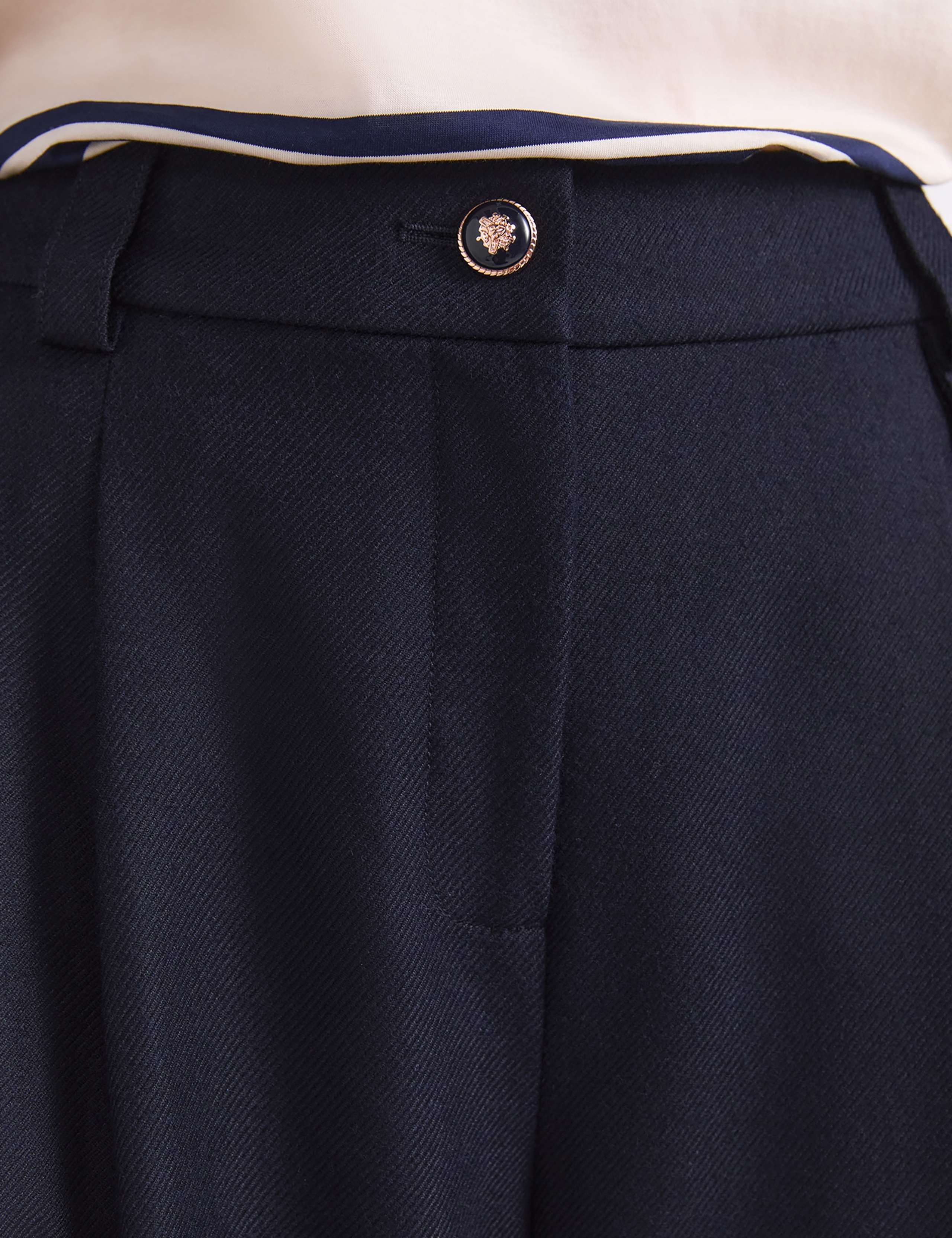 Wool Rich Pleat Front Straight Leg Trousers 7 of 7