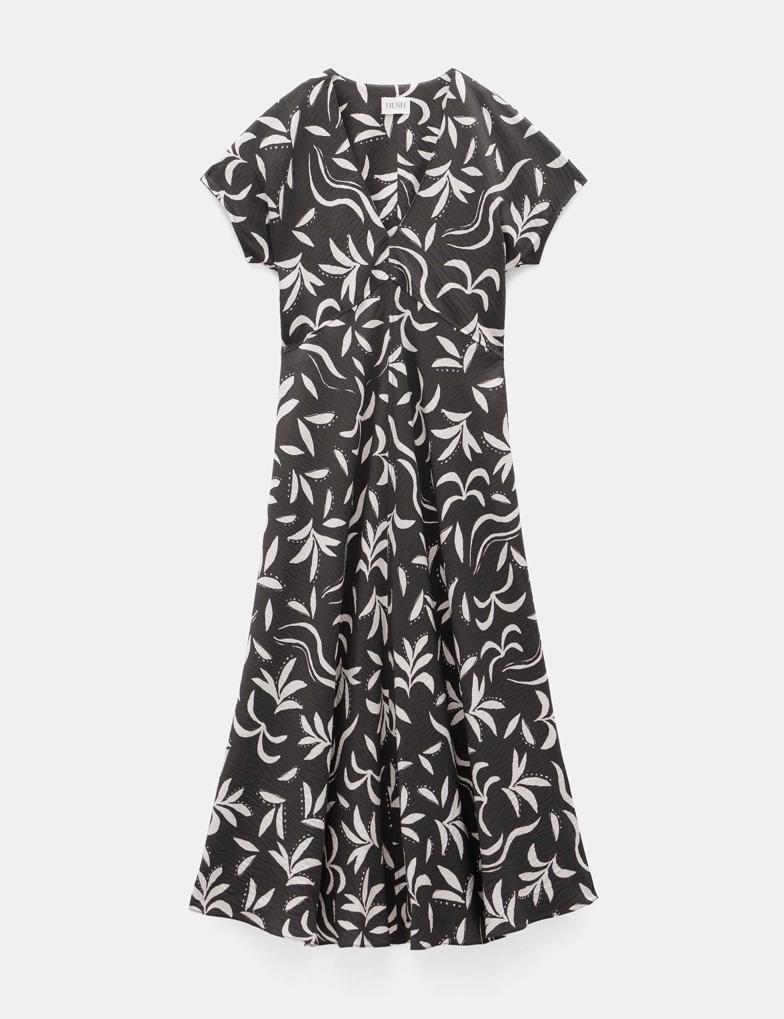 Leaf Print V-Neck Midaxi Tea Dress 2 of 5