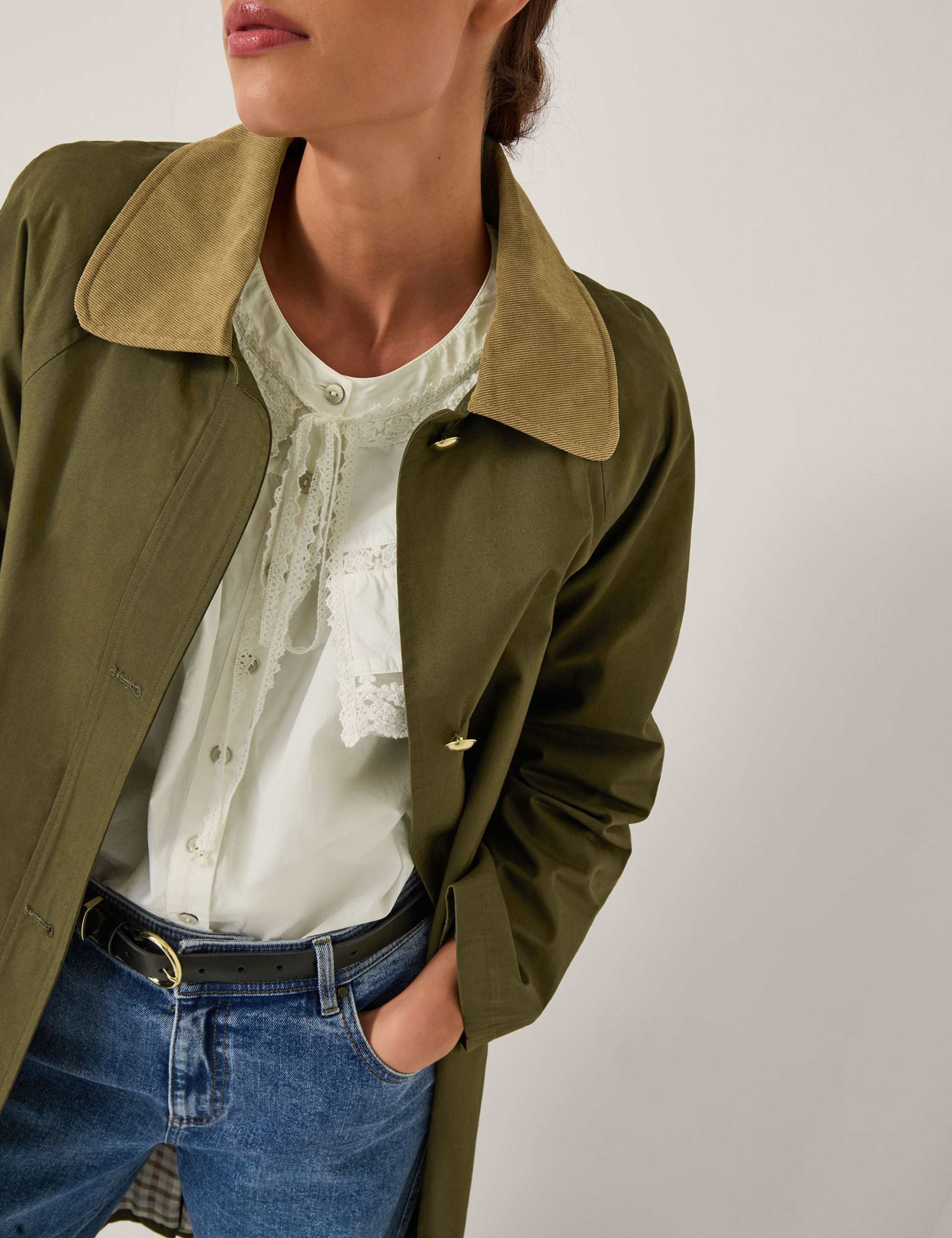 Pure Cotton Collared Trench Coat 3 of 4
