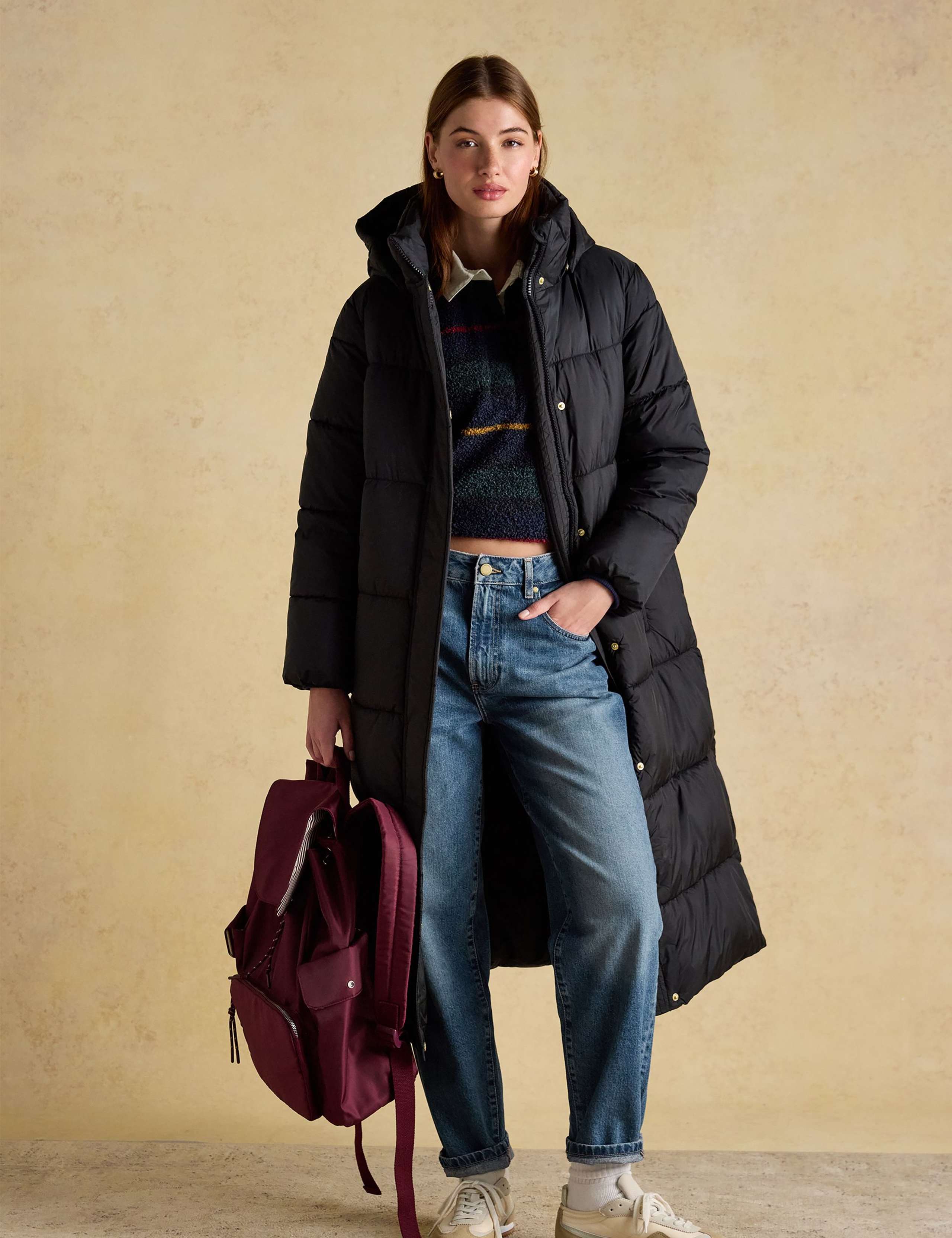 Hooded Padded Quilted Longline Puffer Coat 3 of 11