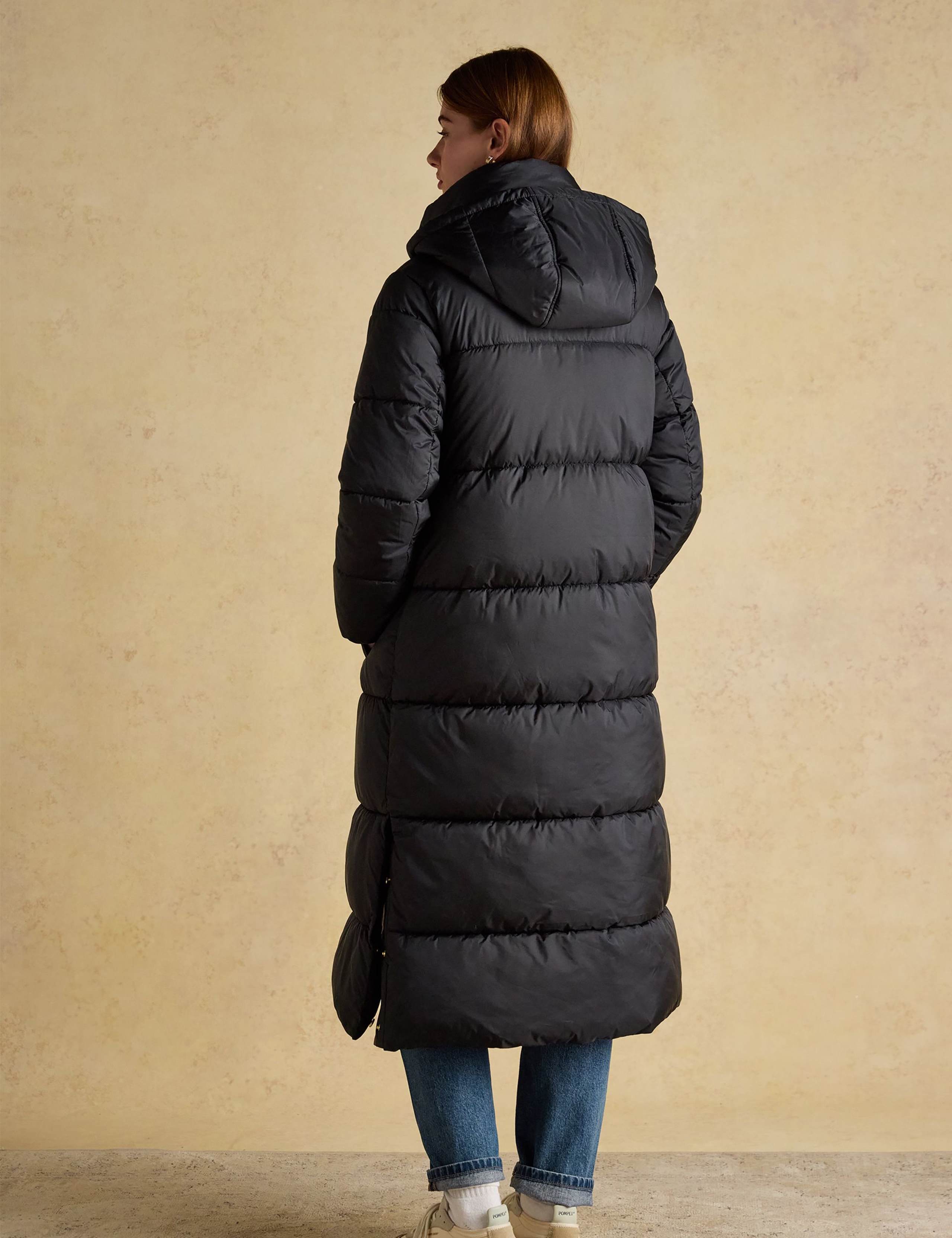 Hooded Padded Quilted Longline Puffer Coat 4 of 11