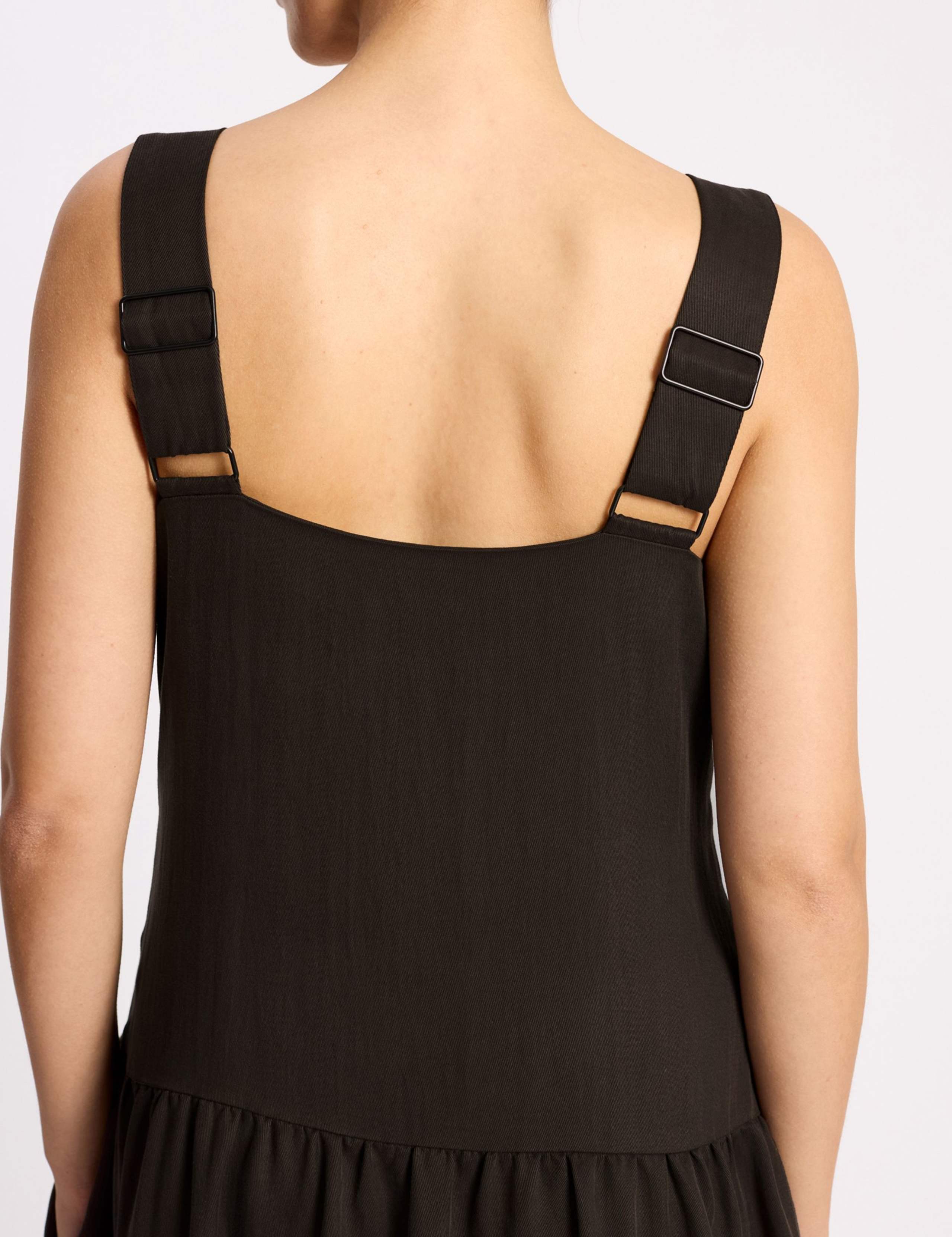 Lyocell Rich Square Neck Maxi Waisted Dress 4 of 5