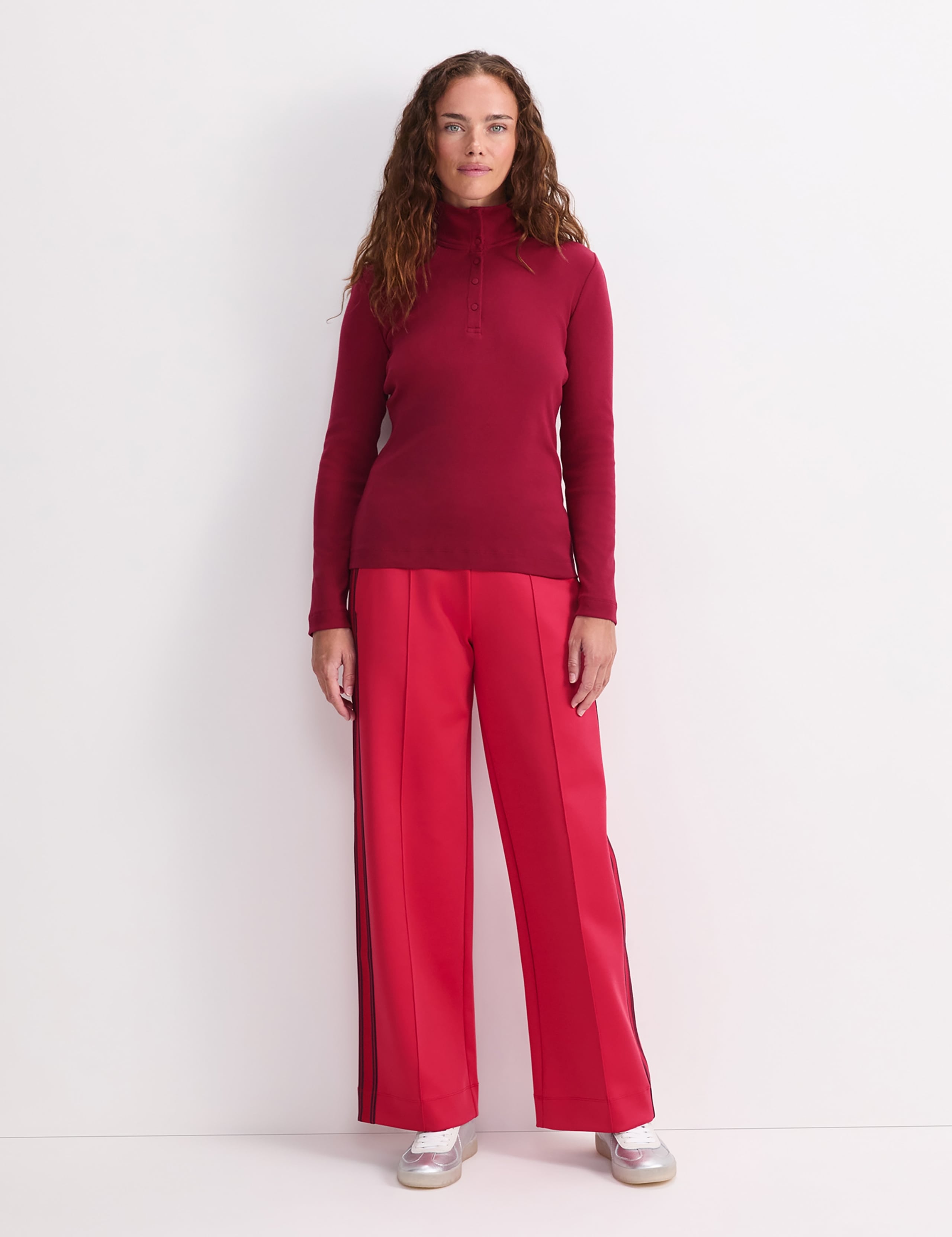 Pure Cotton Ribbed Funnel Neck Top 2 of 7