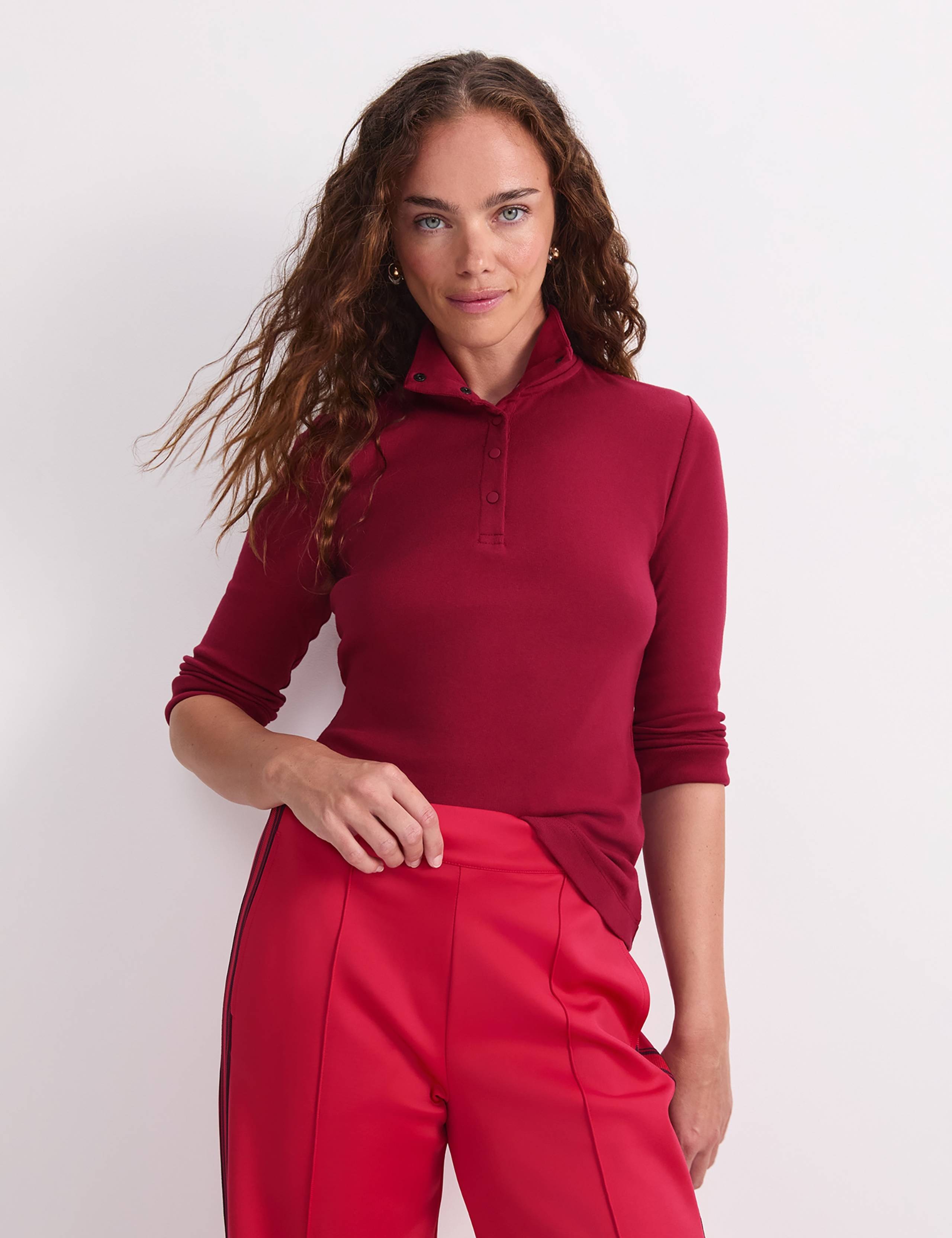 Pure Cotton Ribbed Funnel Neck Top 5 of 7