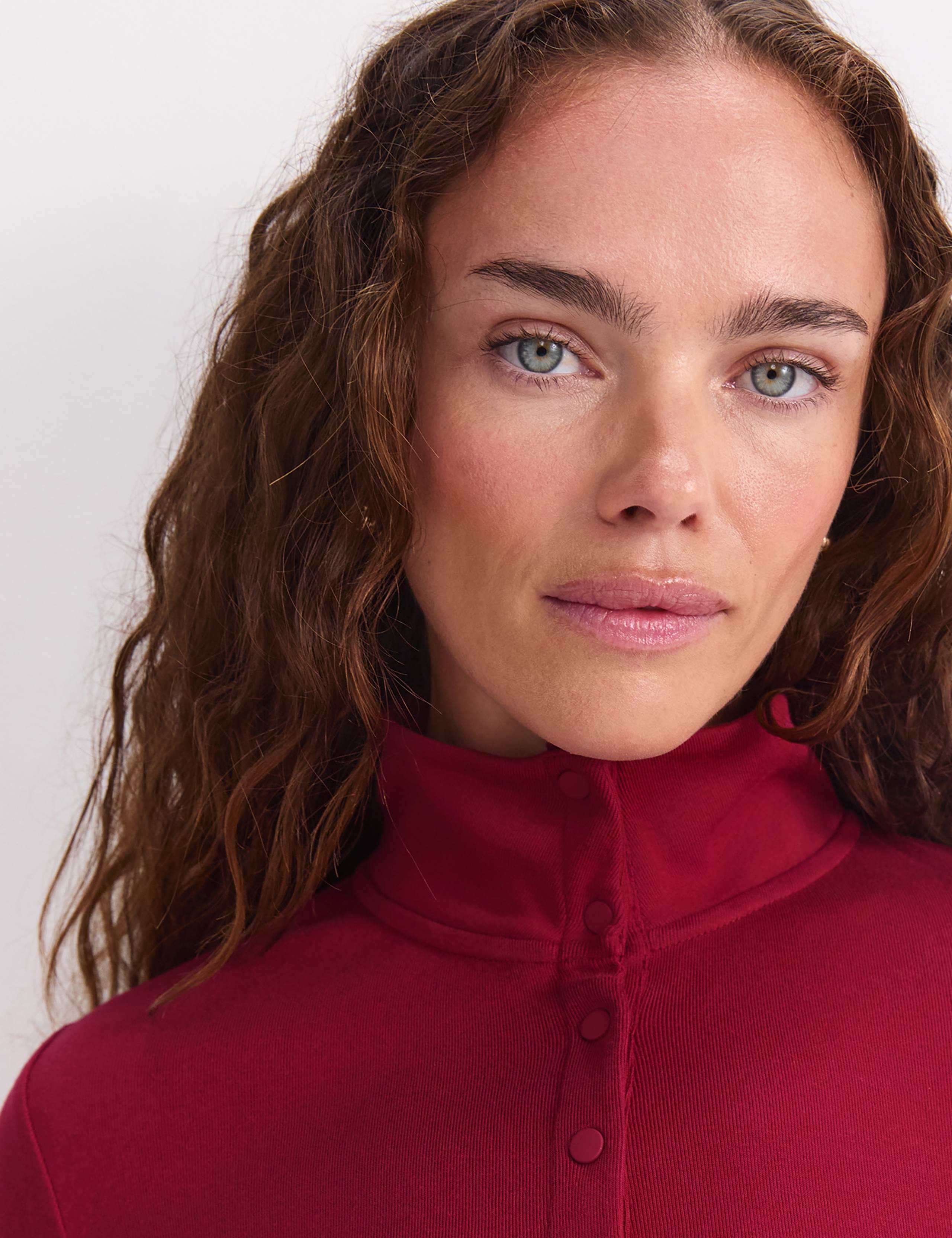 Pure Cotton Ribbed Funnel Neck Top 6 of 7