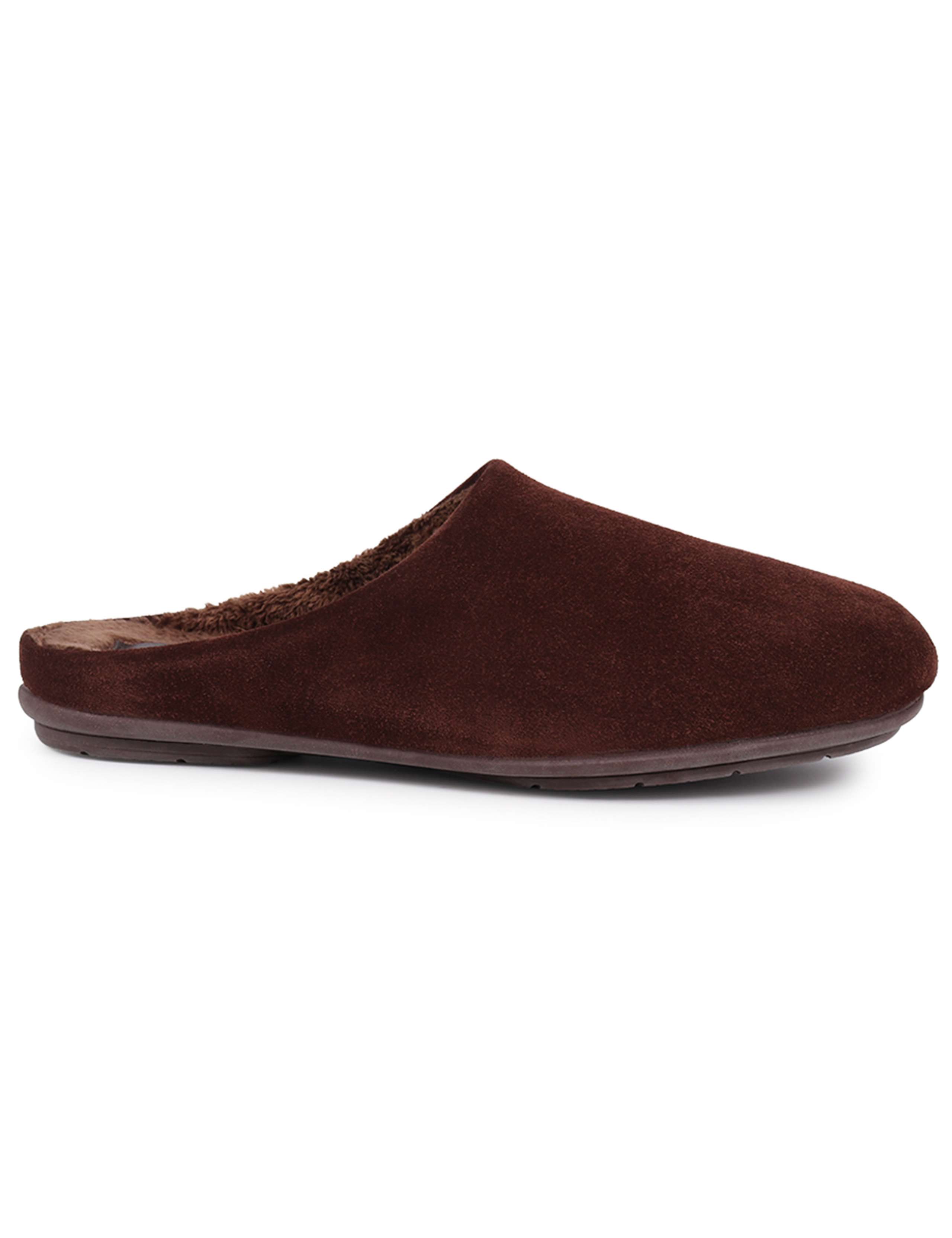 Suede Fleece Lined Mule Slippers 2 of 7