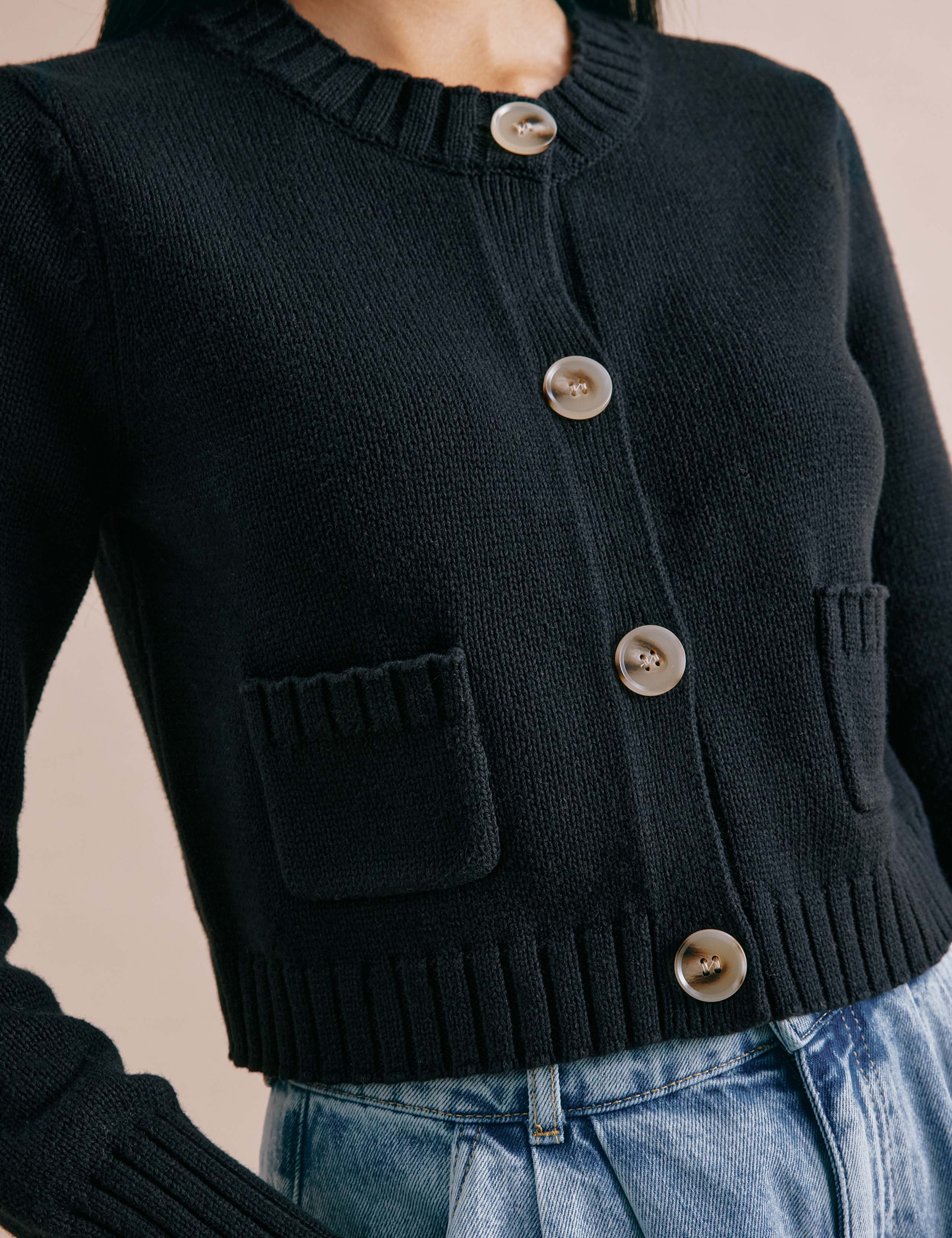Pure Cotton Crew Neck Cropped Cardigan 5 of 5