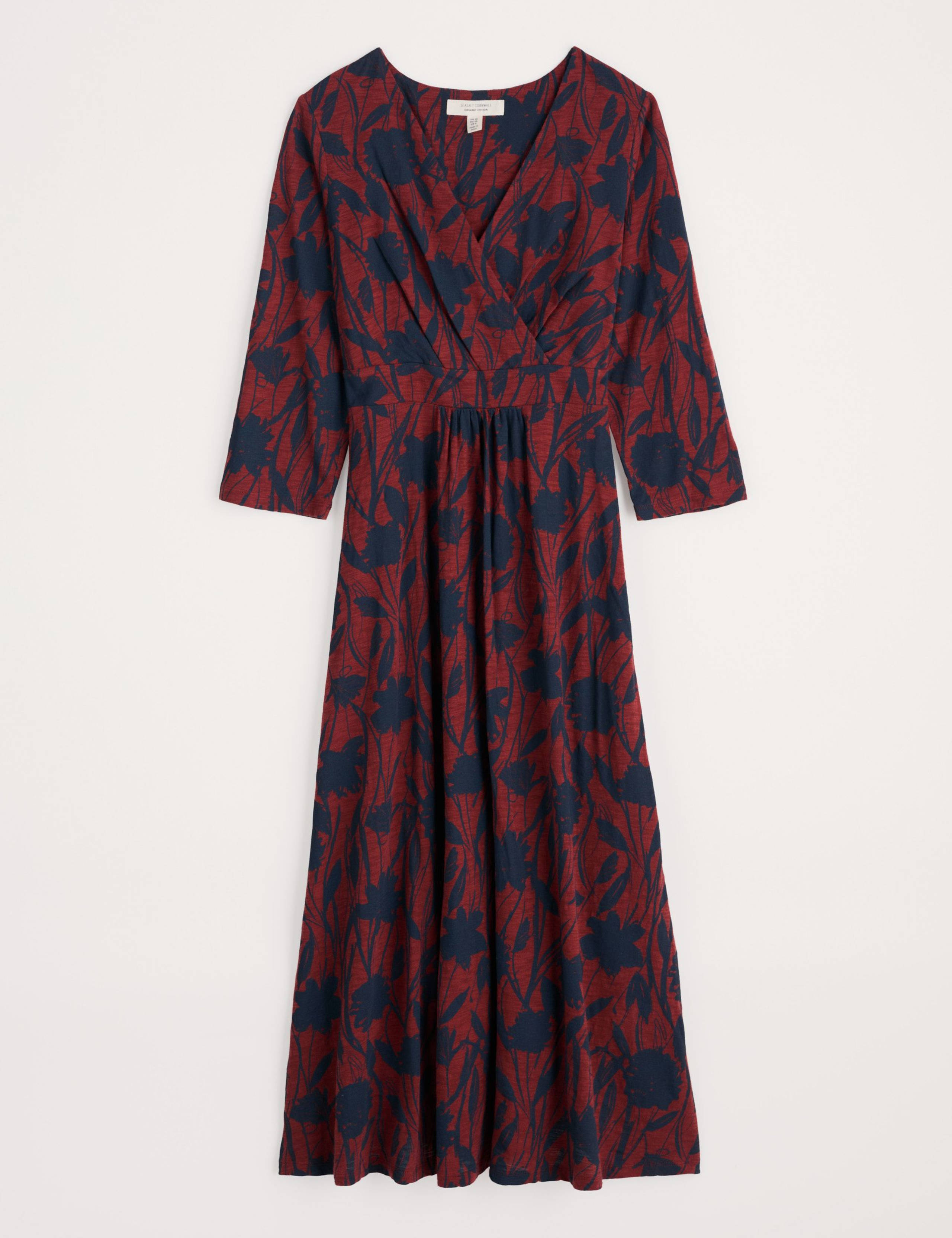Jersey Floral V-Neck Midi Wrap Dress 2 of 5