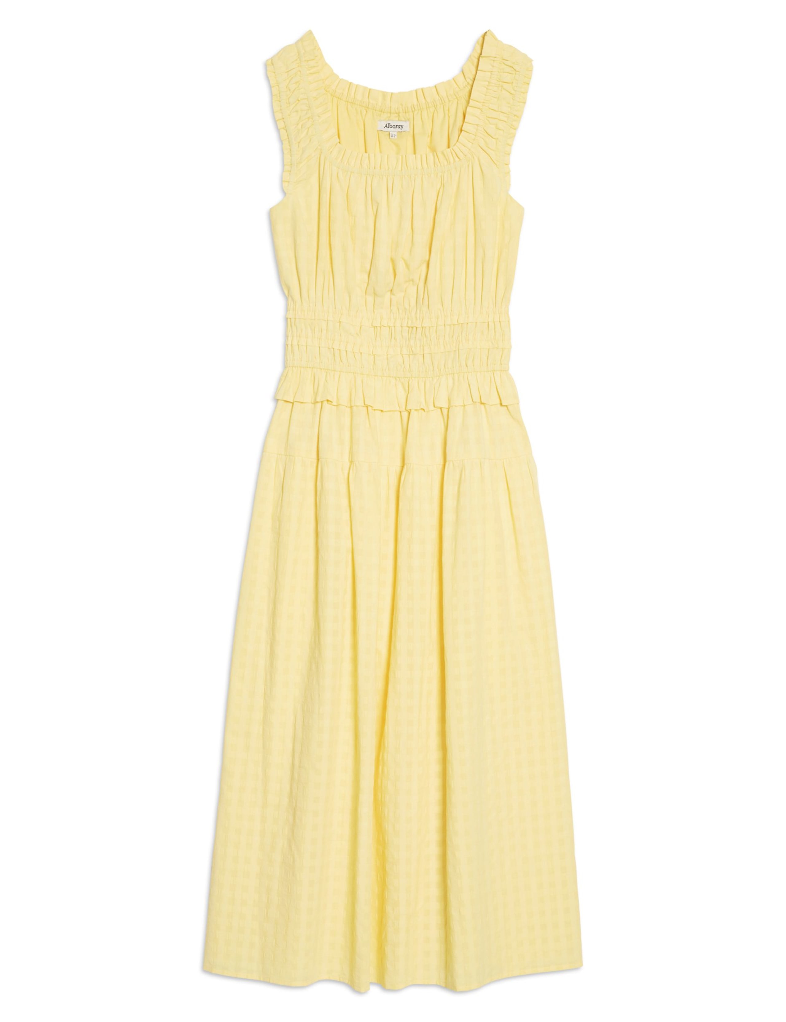 Pure Cotton Seersucker Square Neck Dress 2 of 5