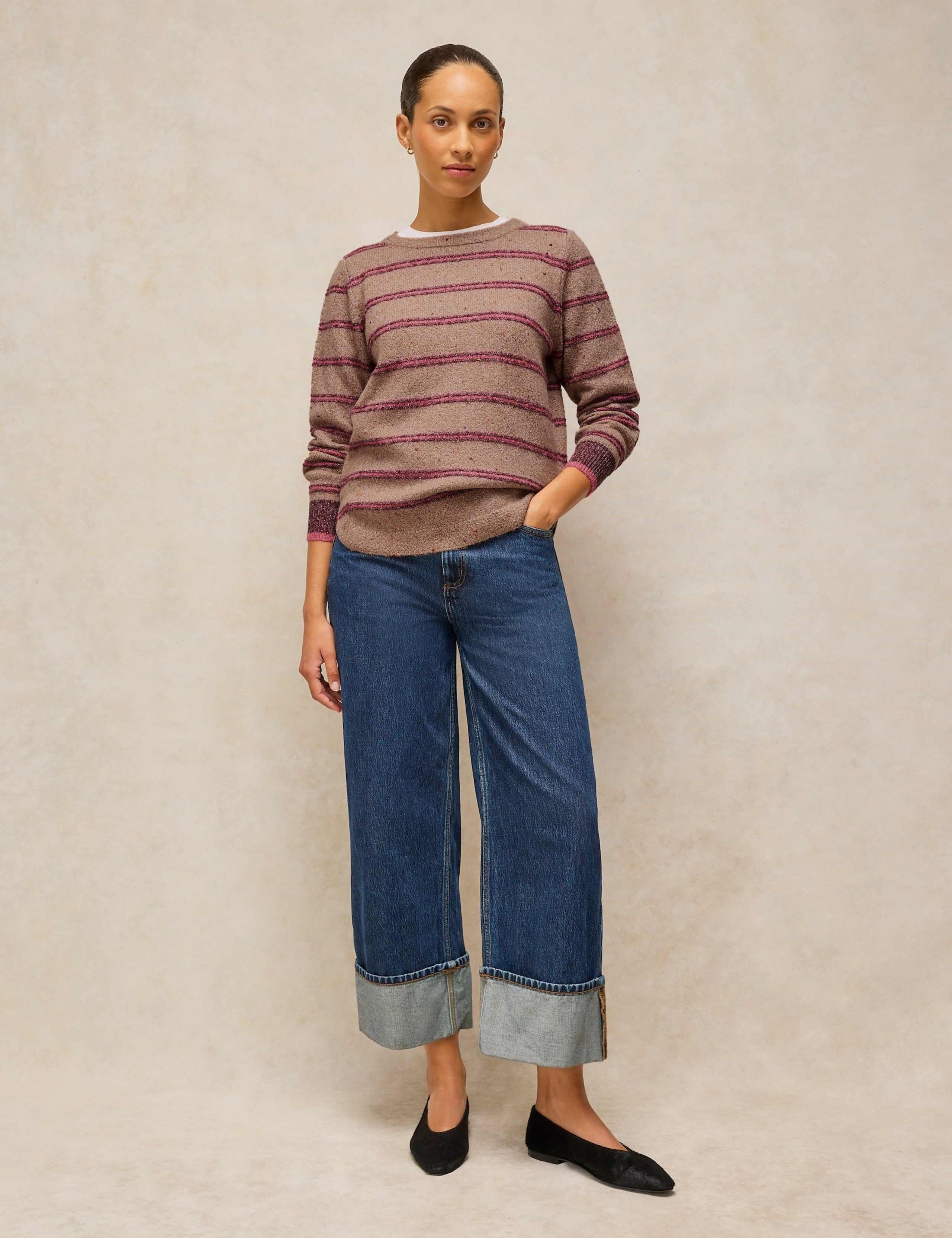 Stripe Nep Yarn Crew Neck Jumper 3 of 6