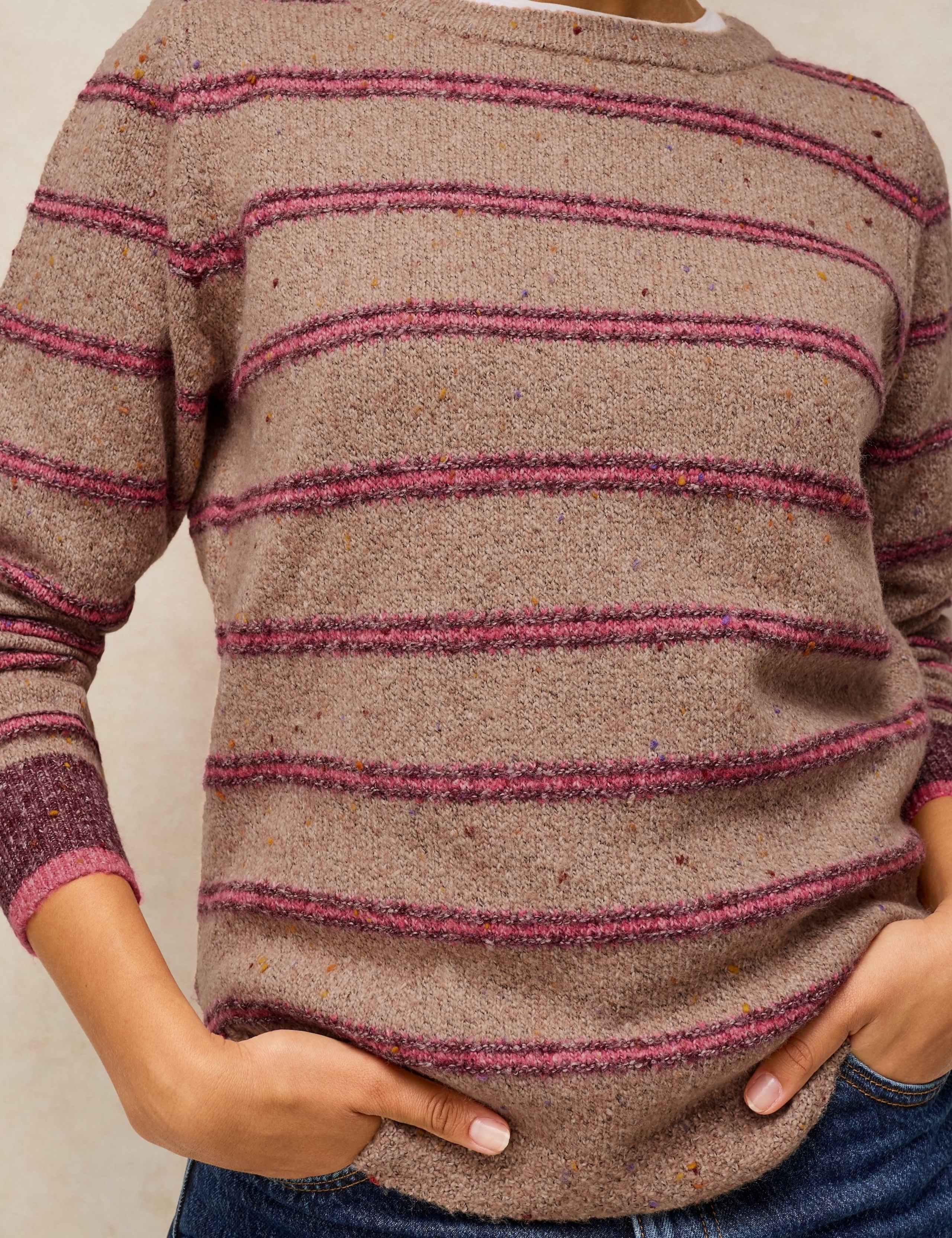 Stripe Nep Yarn Crew Neck Jumper 4 of 6